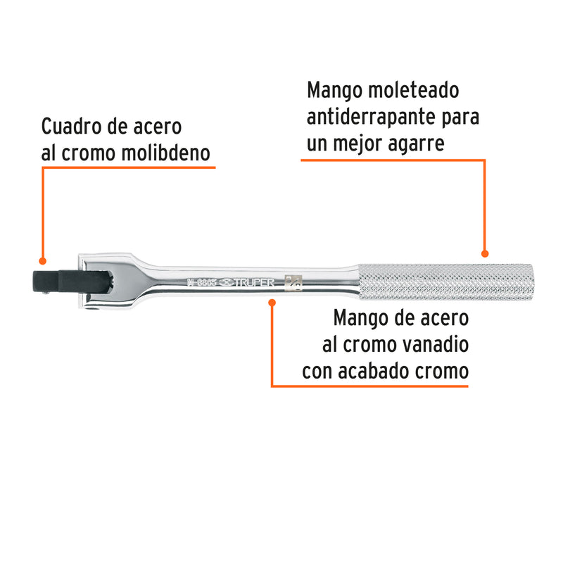Mango articulado de 7-1/2" x 13 mm para dados cuadro 3/8"