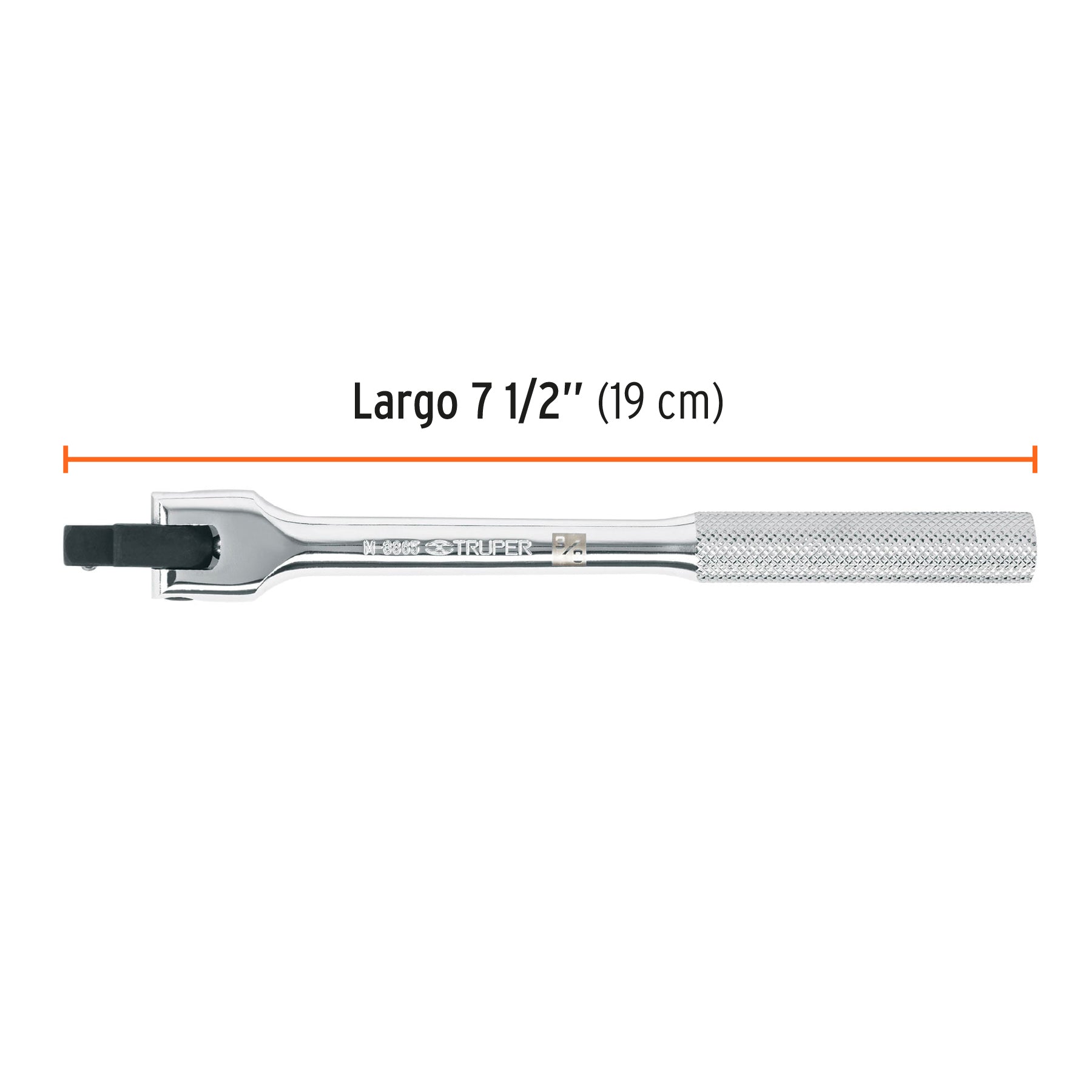 Mango articulado de 7-1/2" x 13 mm para dados cuadro 3/8"