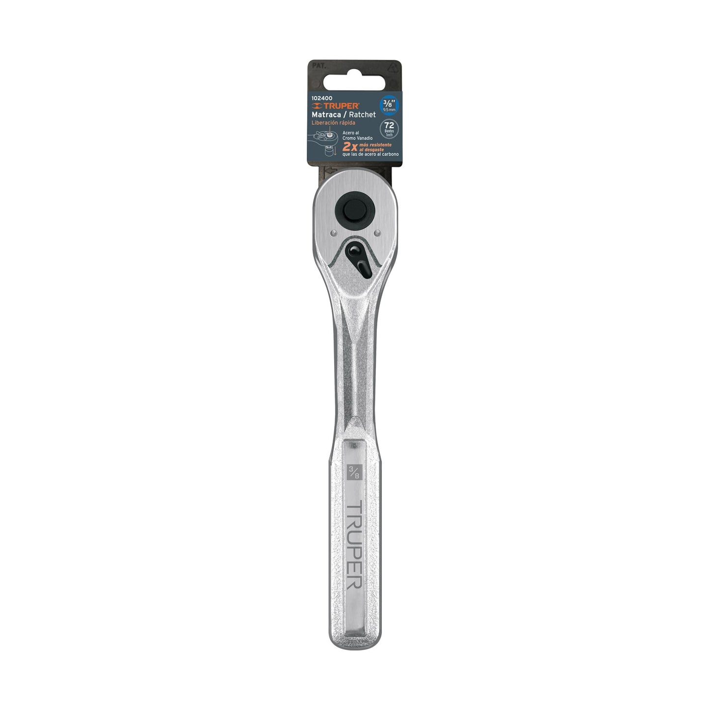 Matraca liberación rápida 72 dientes, cuadro 3/8', Truper