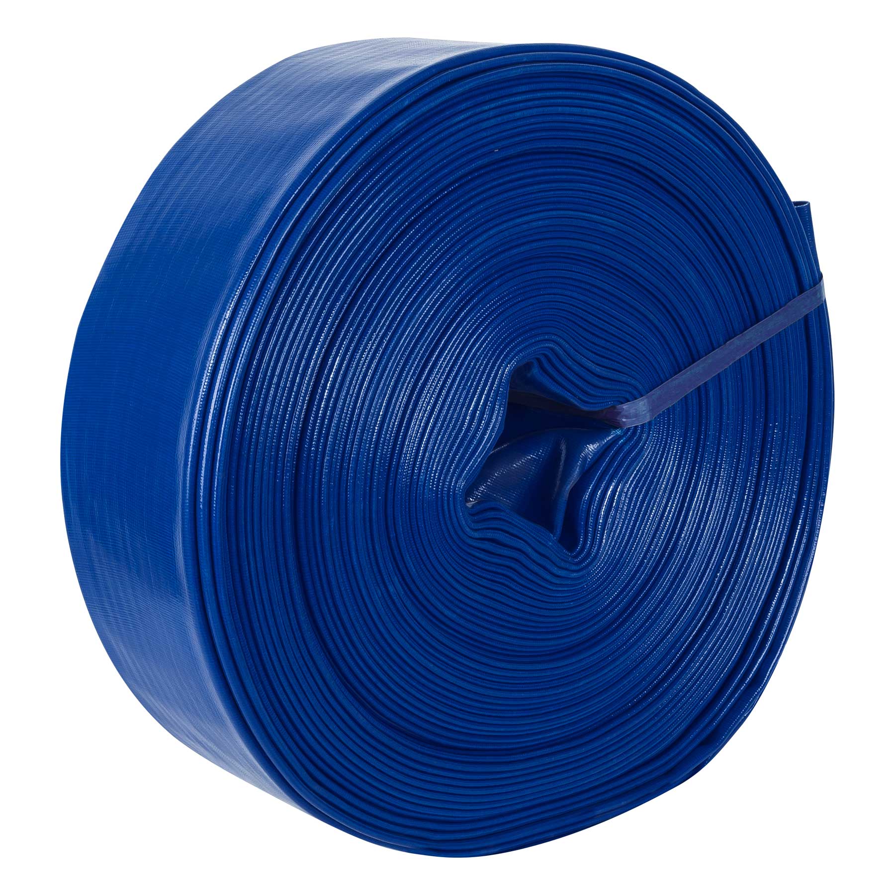 Manguera plana p/descarga de agua, PVC flexible, 4' x 50 m