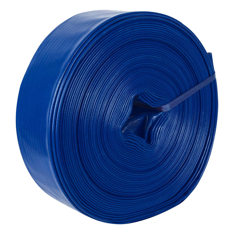 Manguera plana p/descarga de agua, PVC flexible, 4' x 50 m