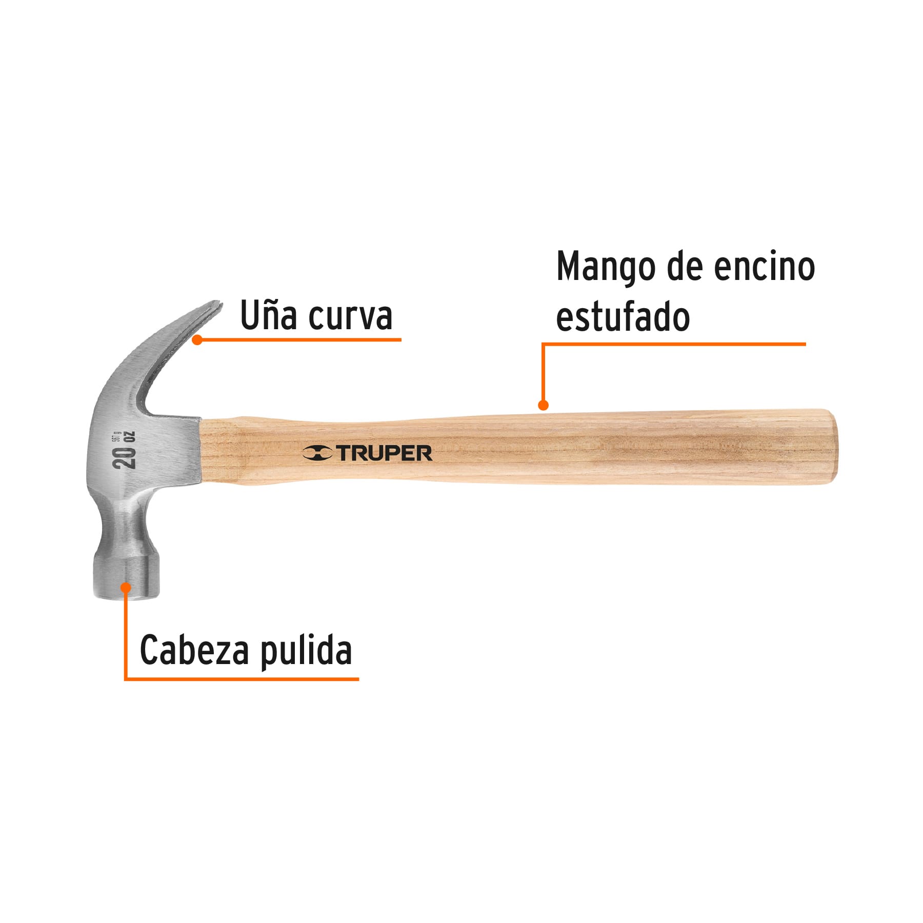 Martillo uña curva 20 oz