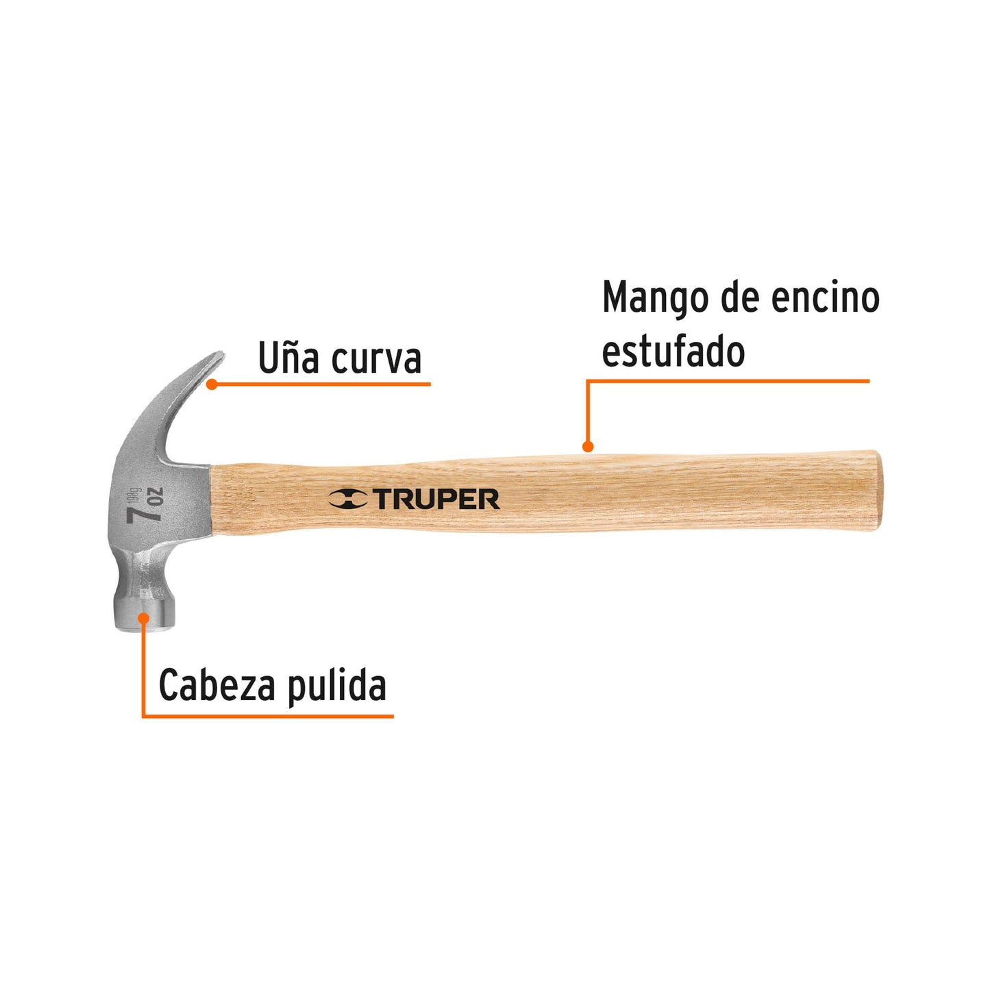 Martillo uña curva 7 oz
