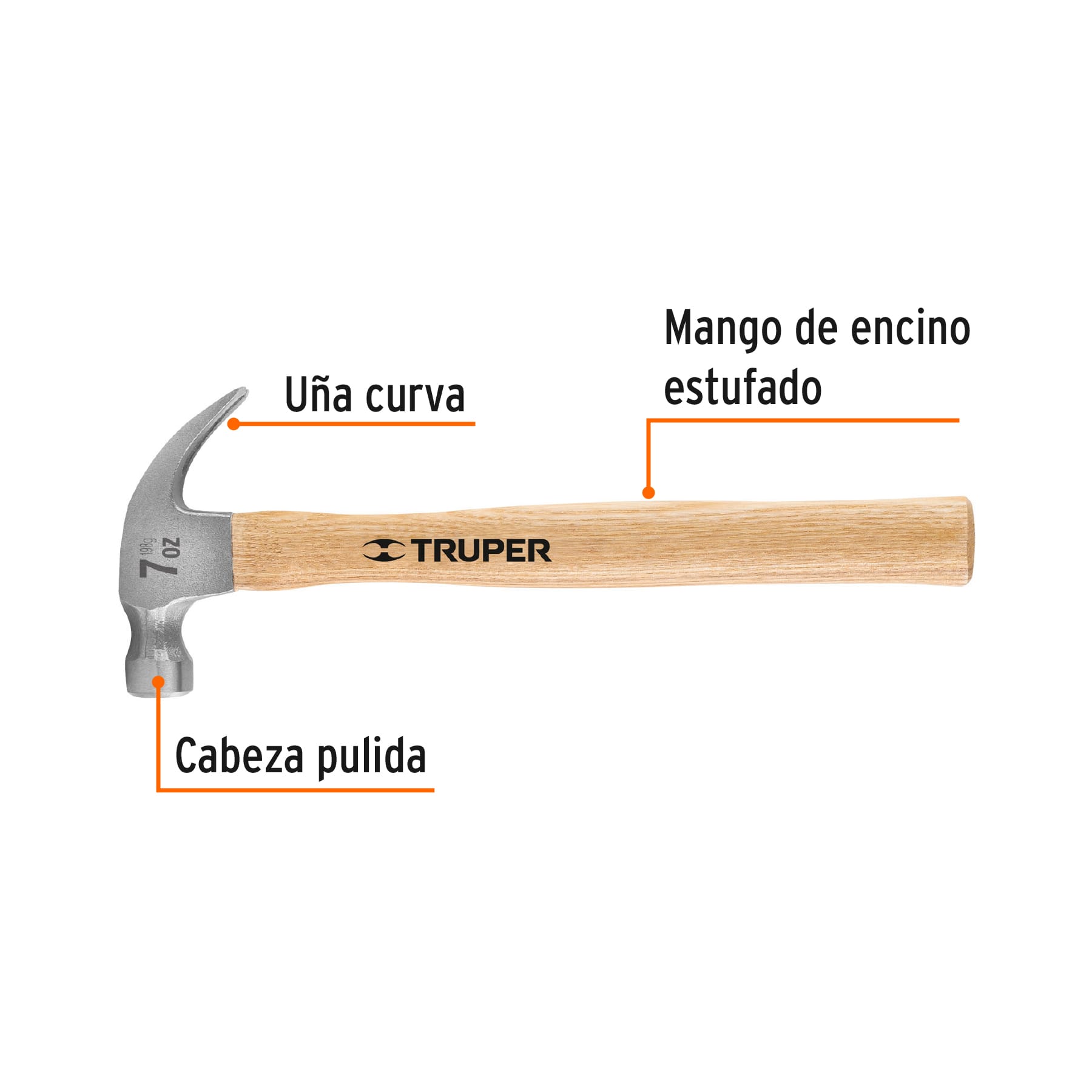 Martillo uña curva 7 oz