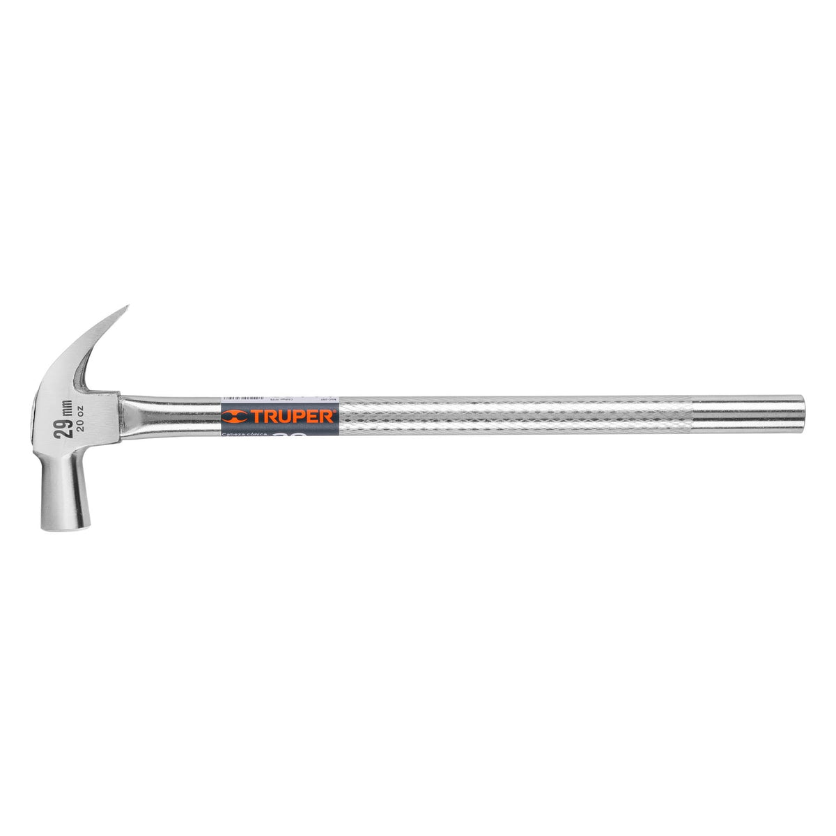 Martillo cabeza cónica, uña curva, 29 mm, mango tubular