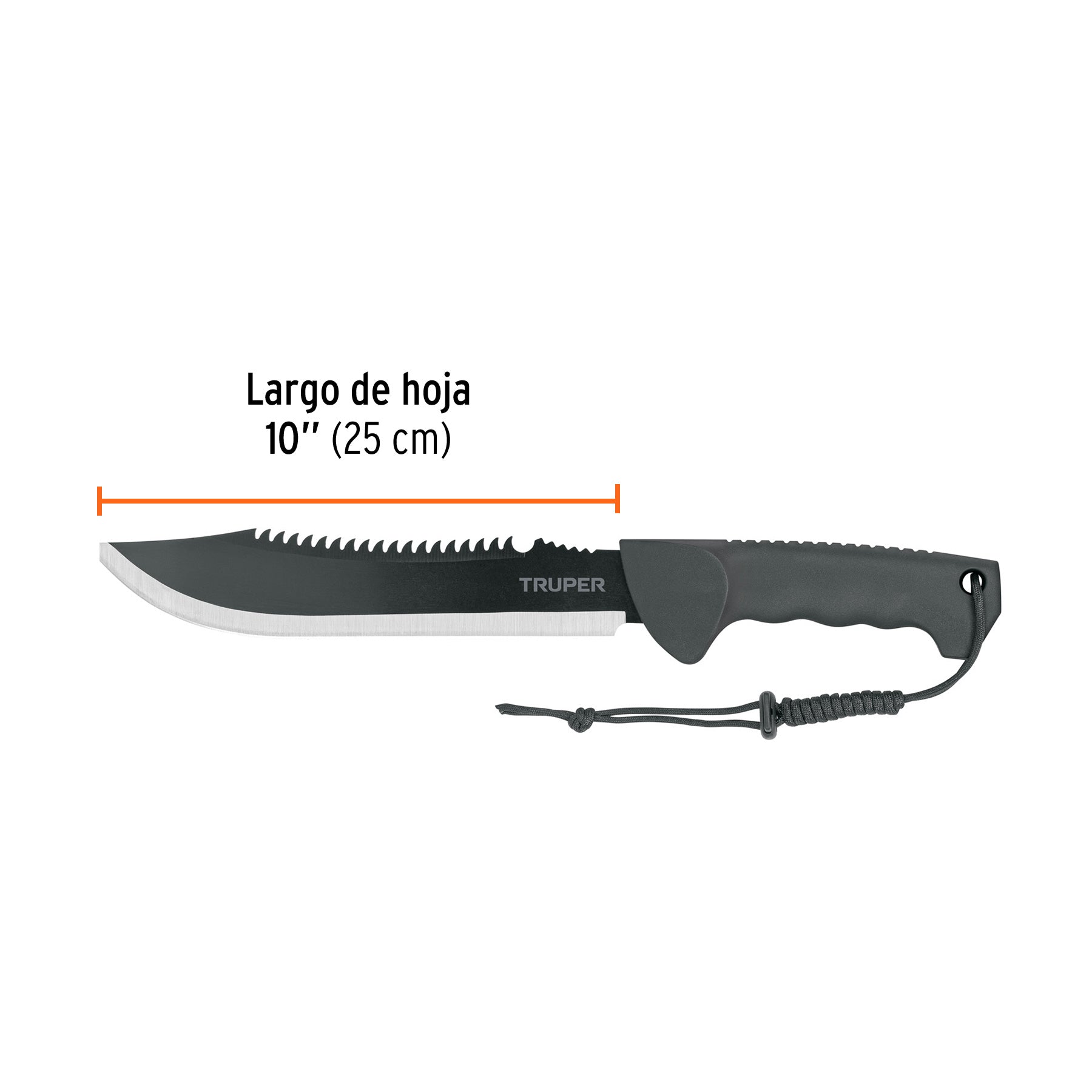 Machete doble filo 10' cacha inyectada, con funda, Truper