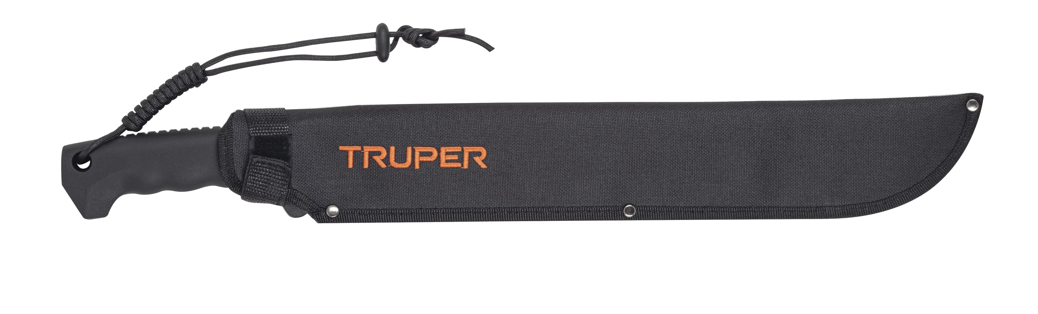 Machete doble filo 14', cacha inyectada, con funda, TRUPER