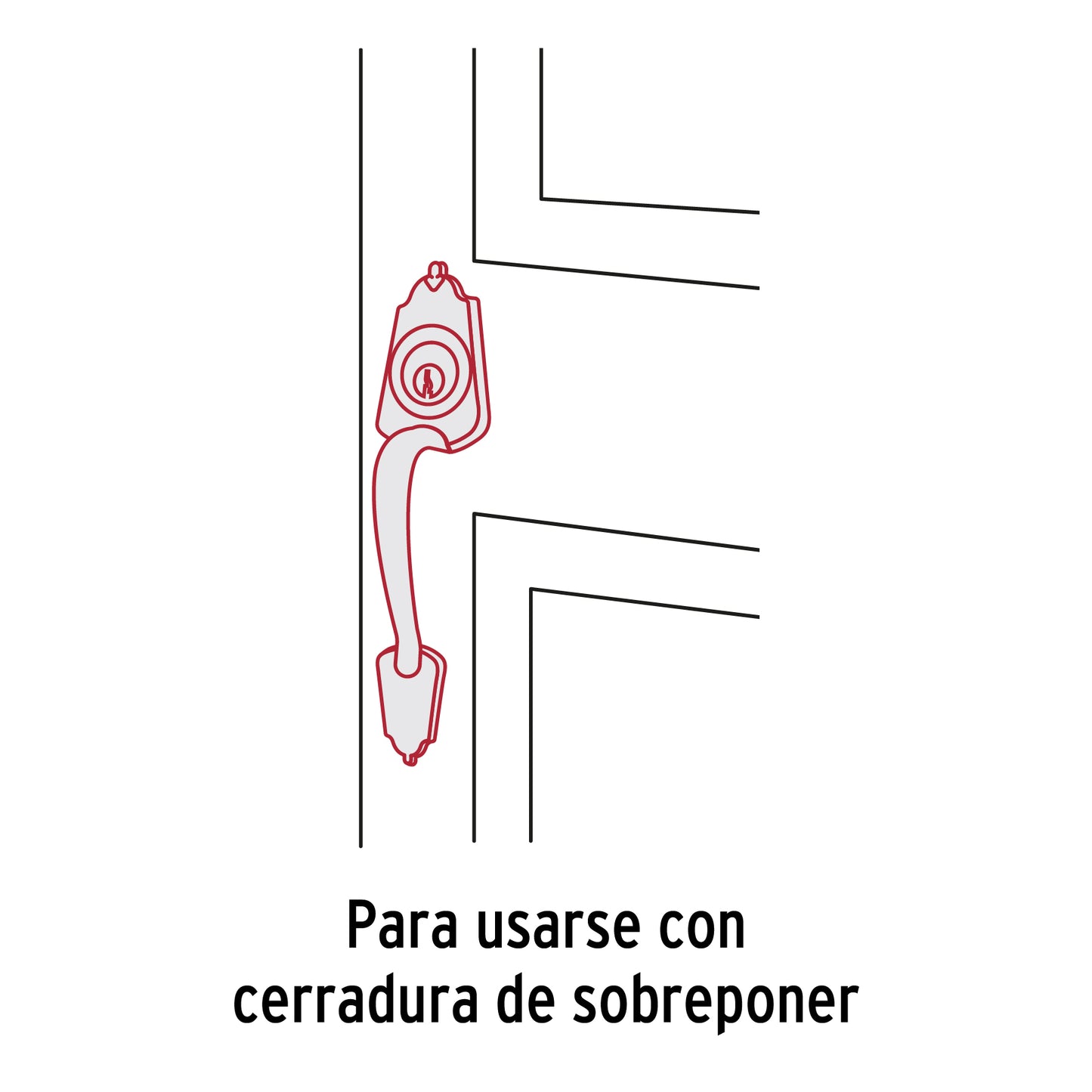 Manija decorativa, latón brillante