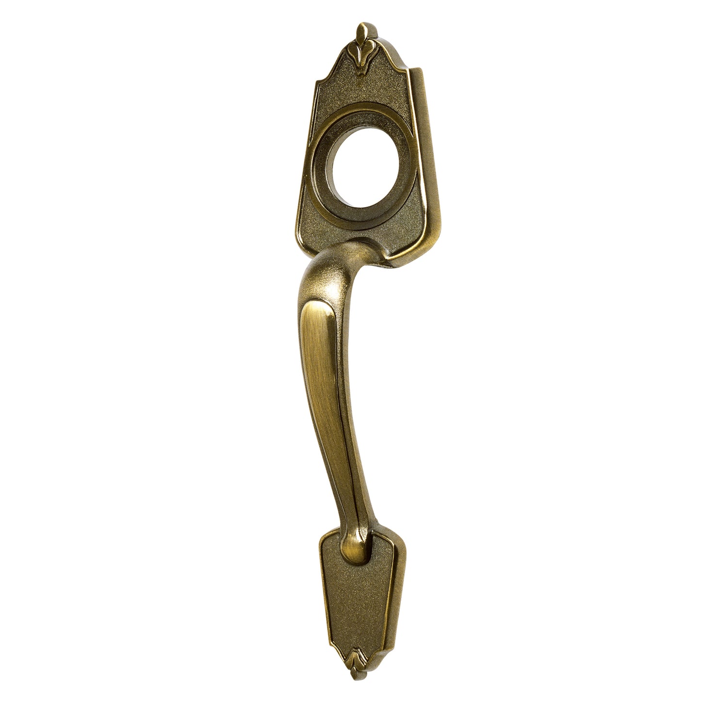 Manija decorativa, latón antiguo