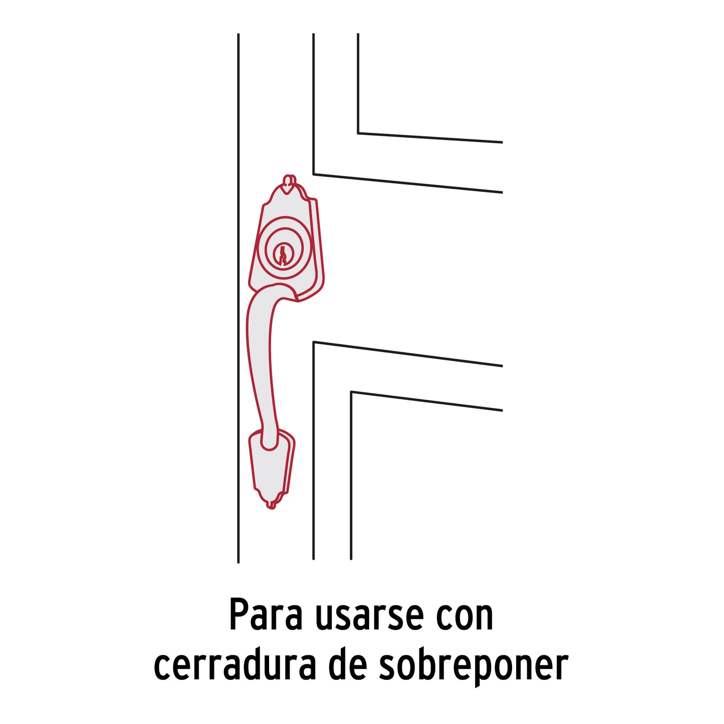 Manija decorativa, latón antiguo