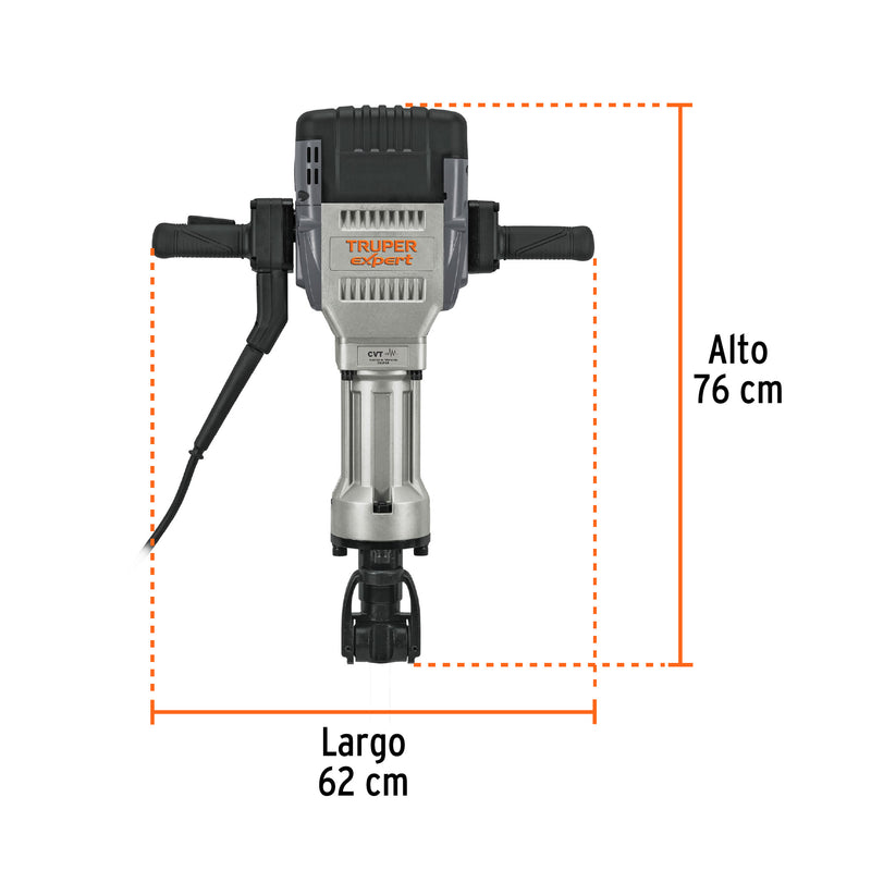 Martillo demoledor HEX 30 kg, 62 J, 2000 W Truper Expert