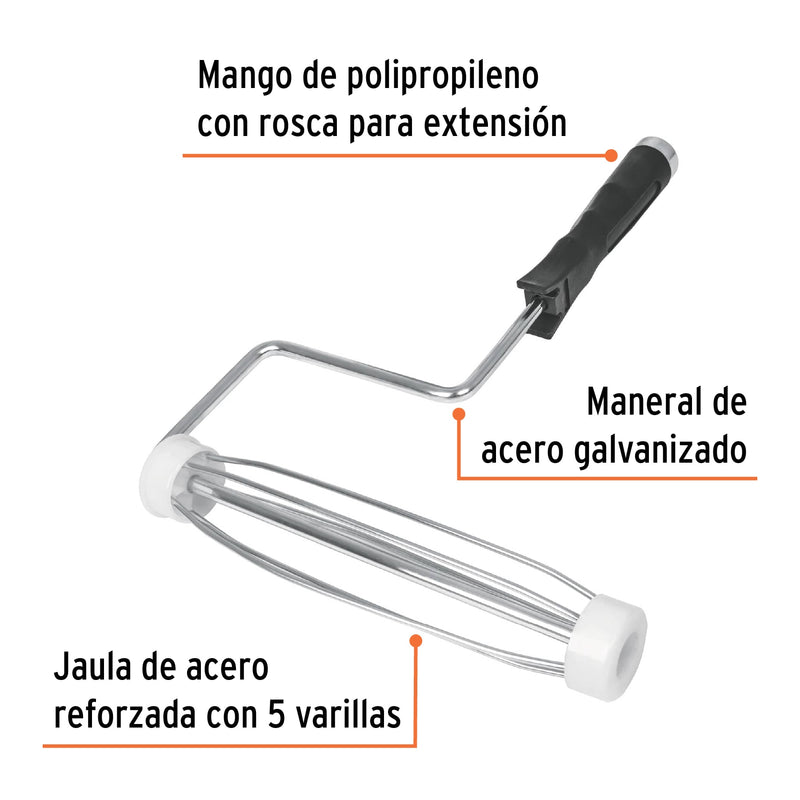 Maneral profesional para rodillo con jaula, 9" x 37 mm