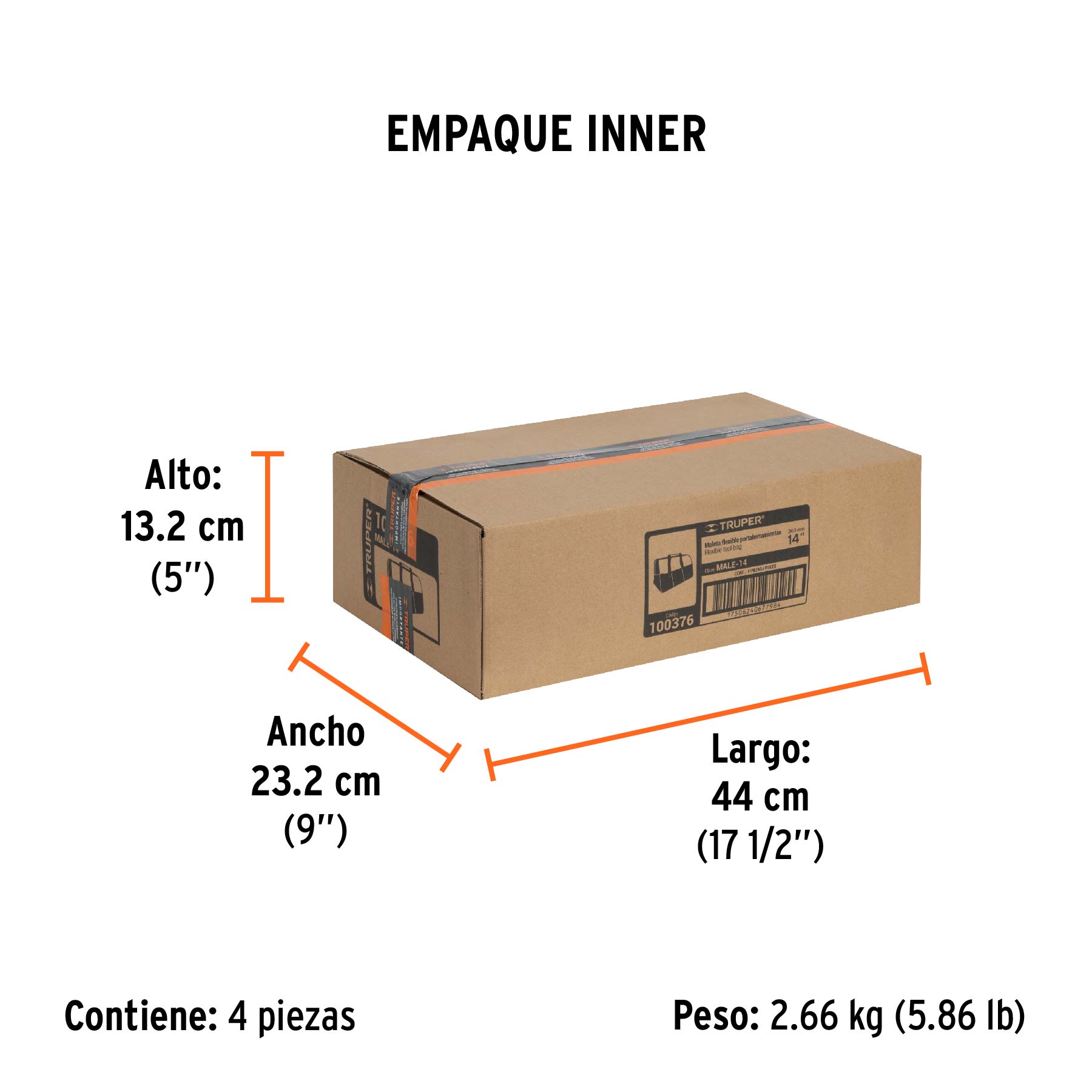 Maleta flexible portaherramienta de 14"