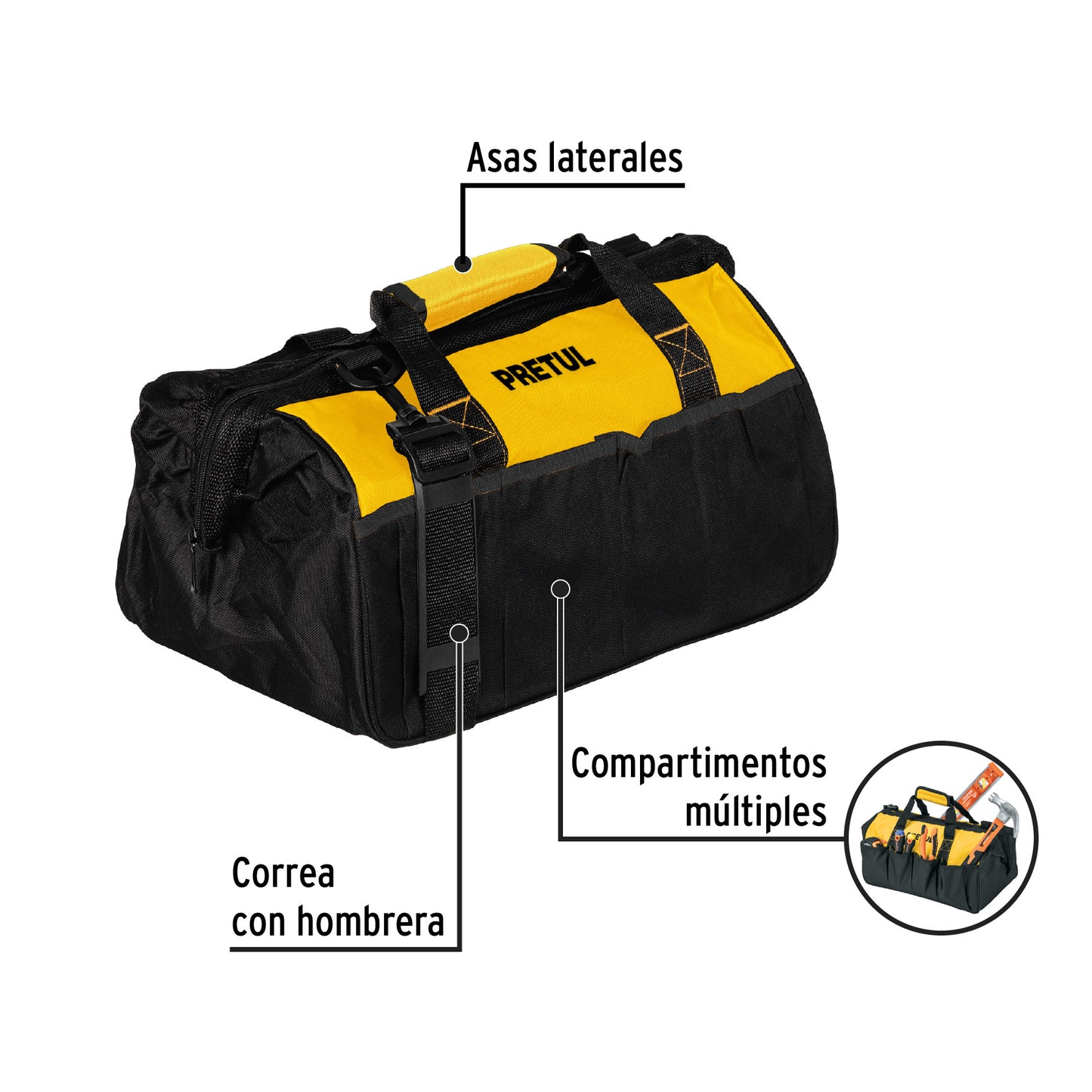 Maletín portaherramientas 16', Pretul