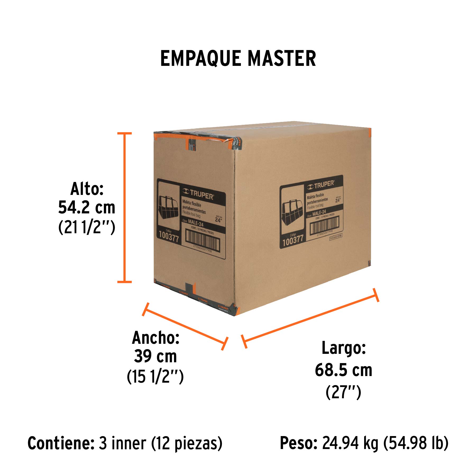 Maleta flexible portaherramienta de 24"