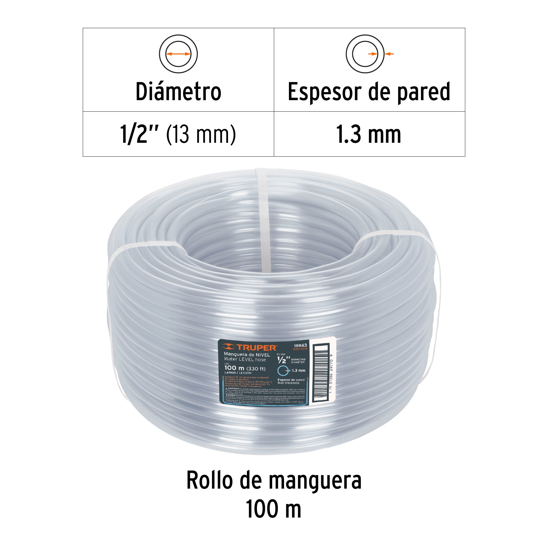 Manguera 1/2" de nivel