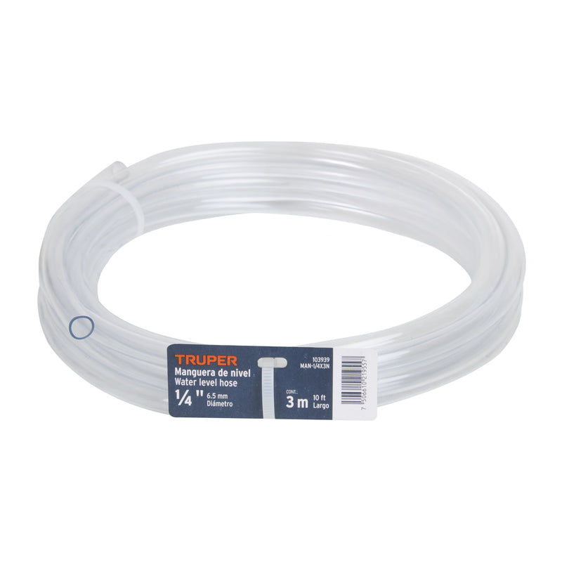 Manguera de Nivel, 1/4', rollo de 3m, TRUPER