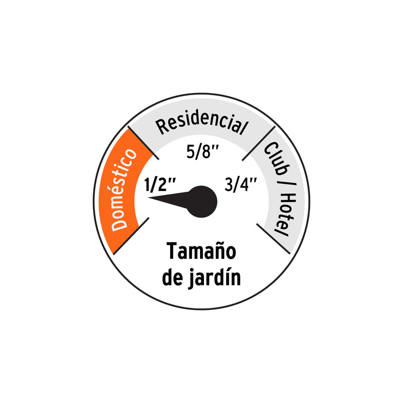 Manguera 1/2",reforzada, 3 capas, conexiones plásticas, 10 m
