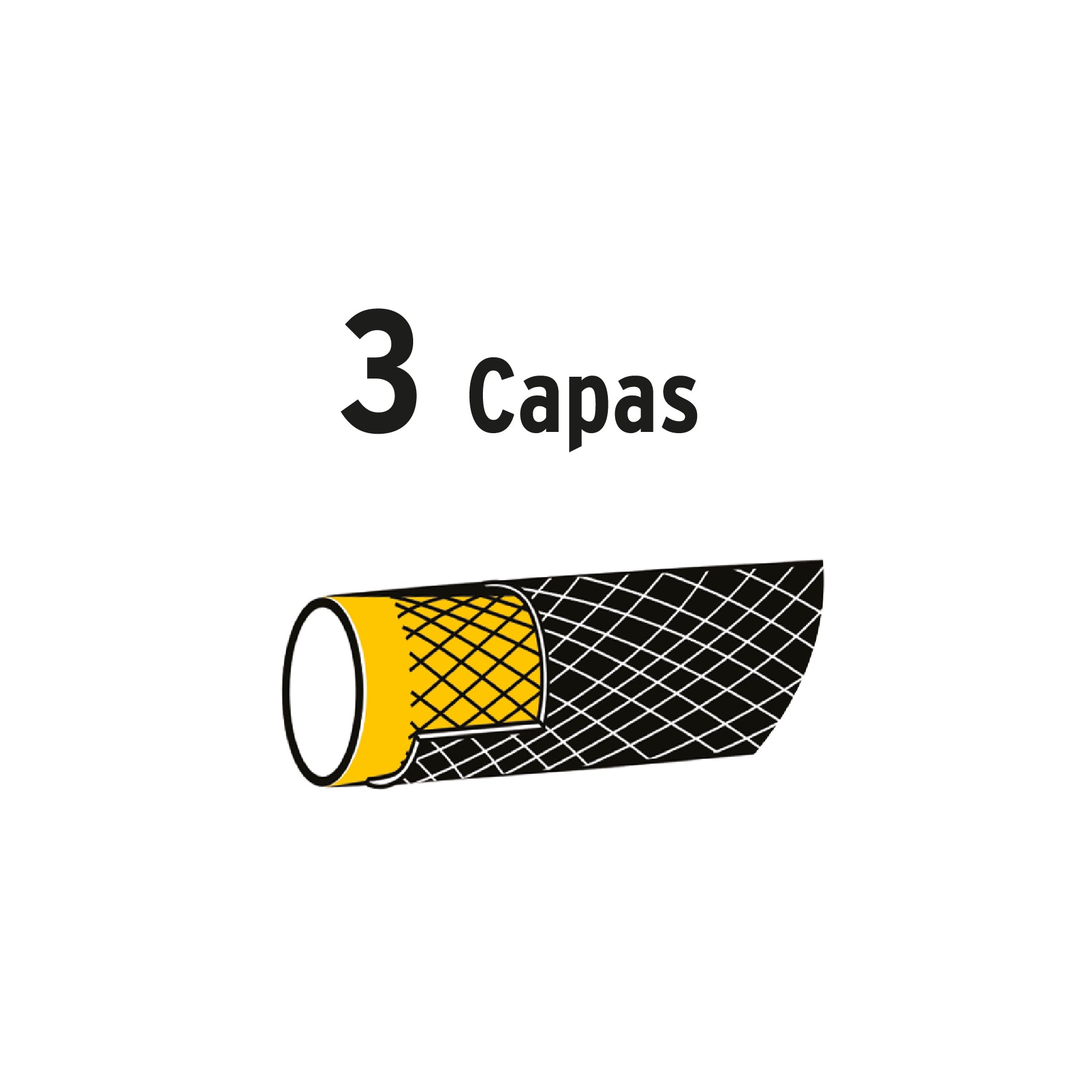 Manguera 1/2", reforzada 3 capas, 20 m, pretul