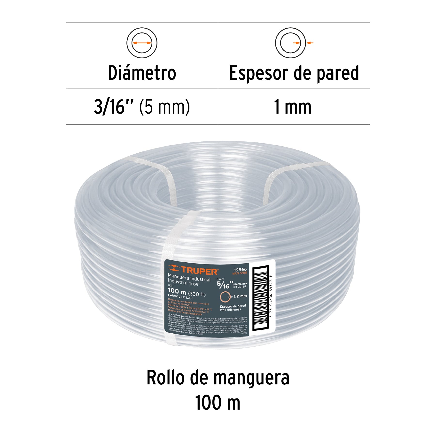 Manguera 3/16", industrial