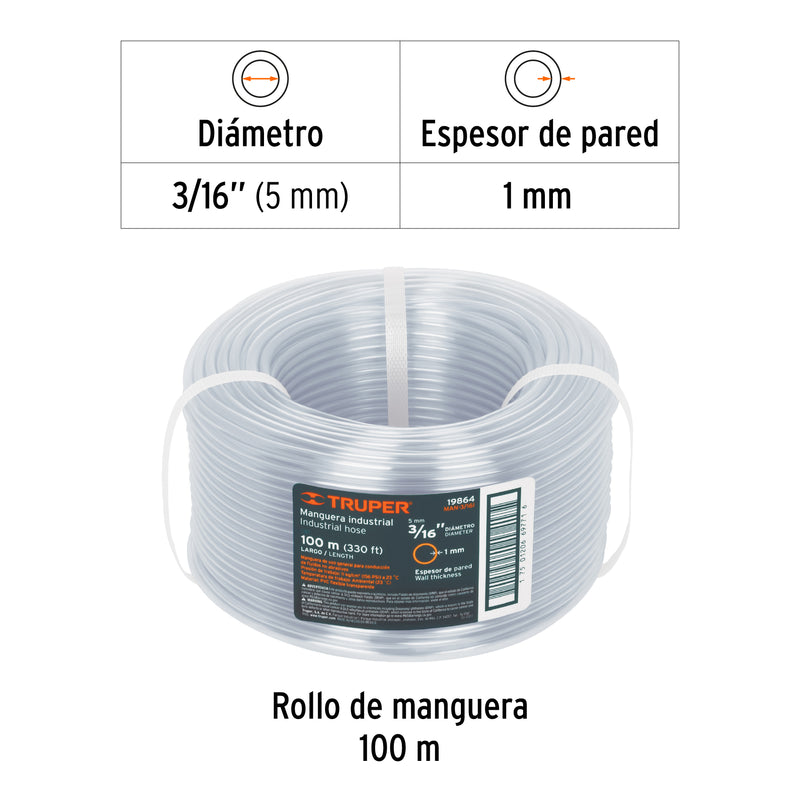 Manguera 3/16", industrial