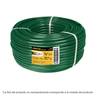 Manguera 3/4", reforzada, 3 capas, 100 m, Pretul