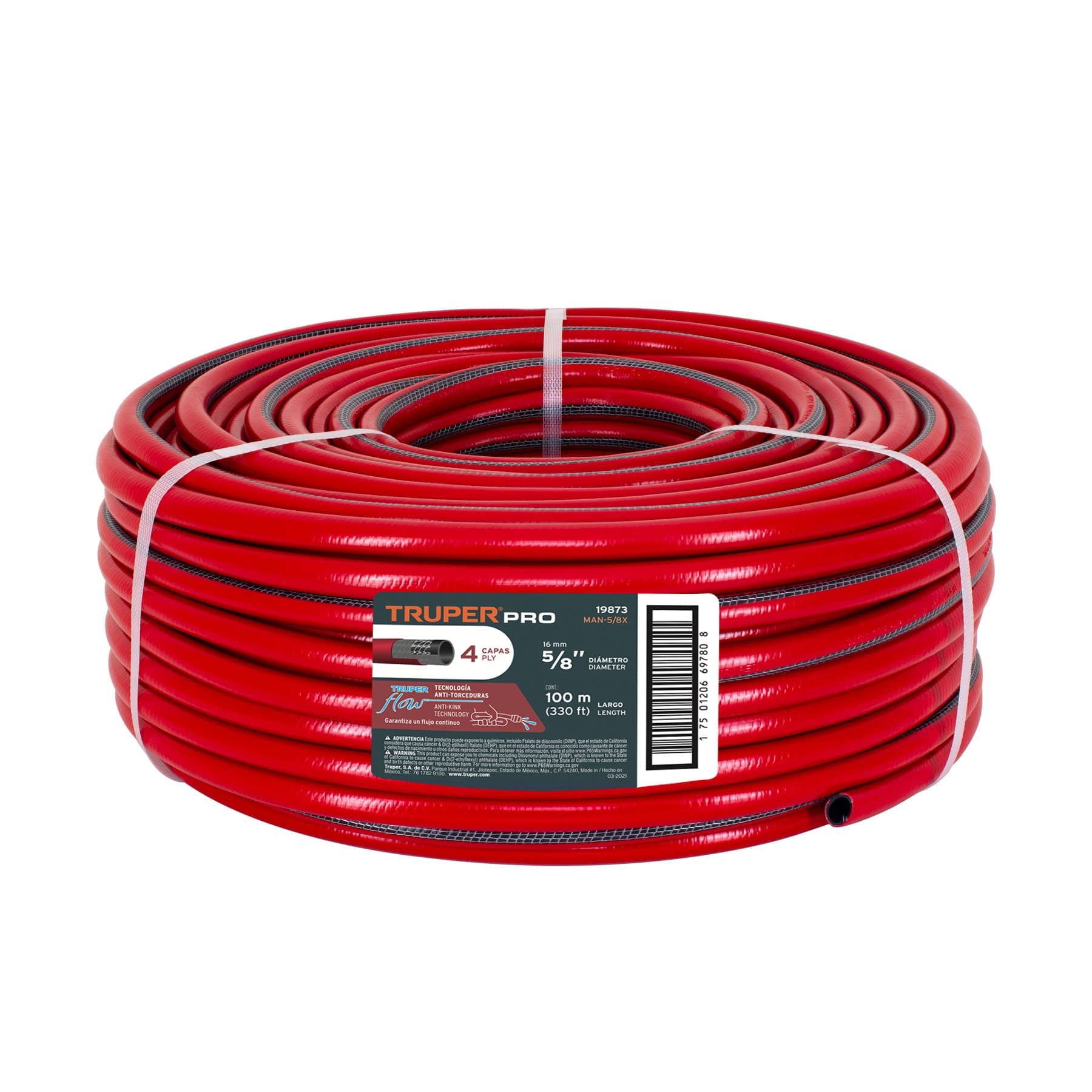 Manguera 5/8", super reforzada, 4 capas, 100 m