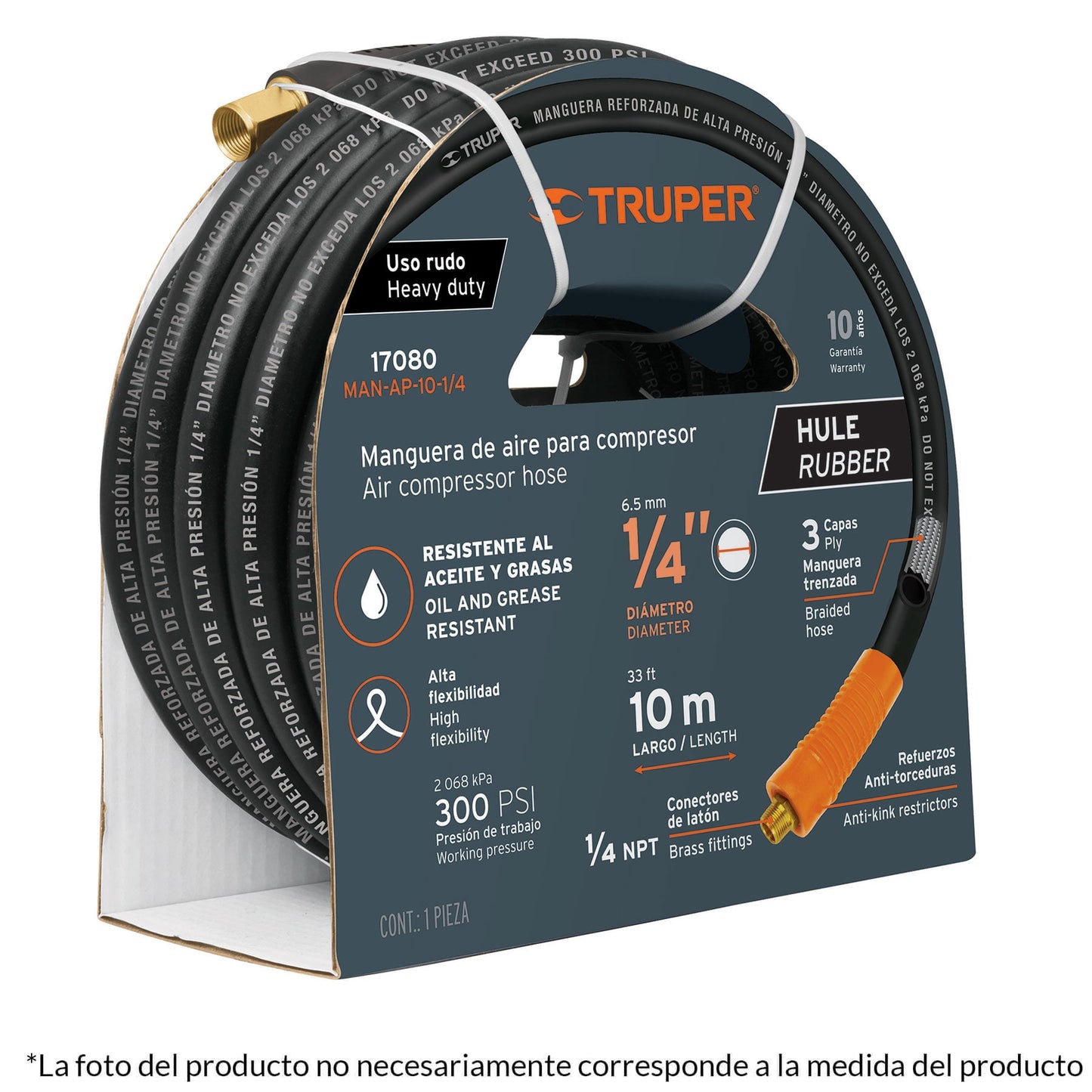 Manguera para alta presión, 15 mts, 3/8"