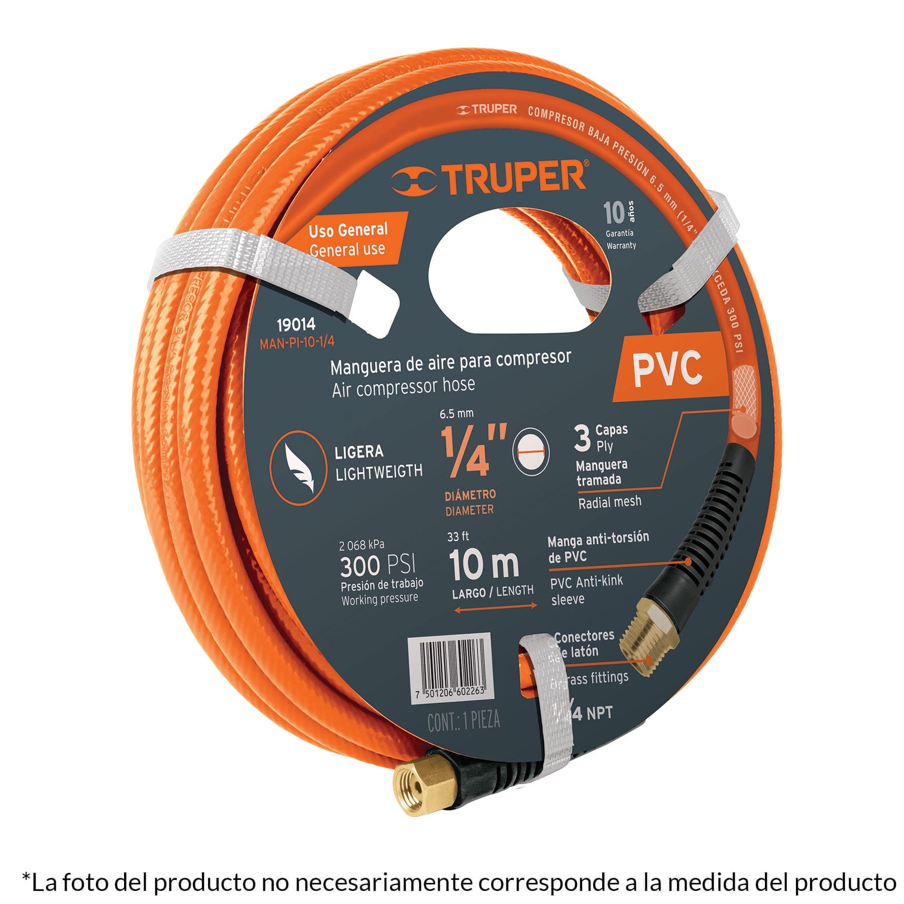 Manguera de PVC, baja presión, 5 m, 1/4"