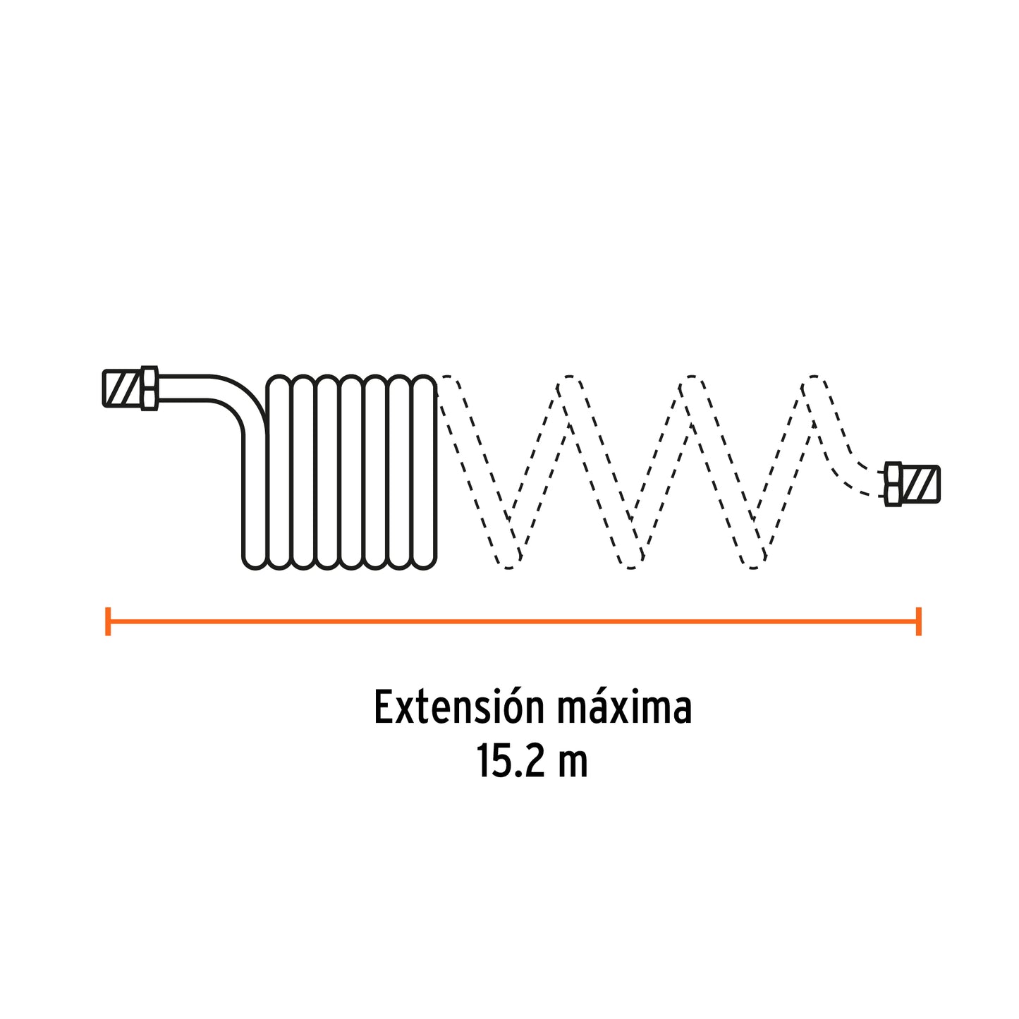 Manguera tipo resorte para compresor, 1/4" x 50 ft