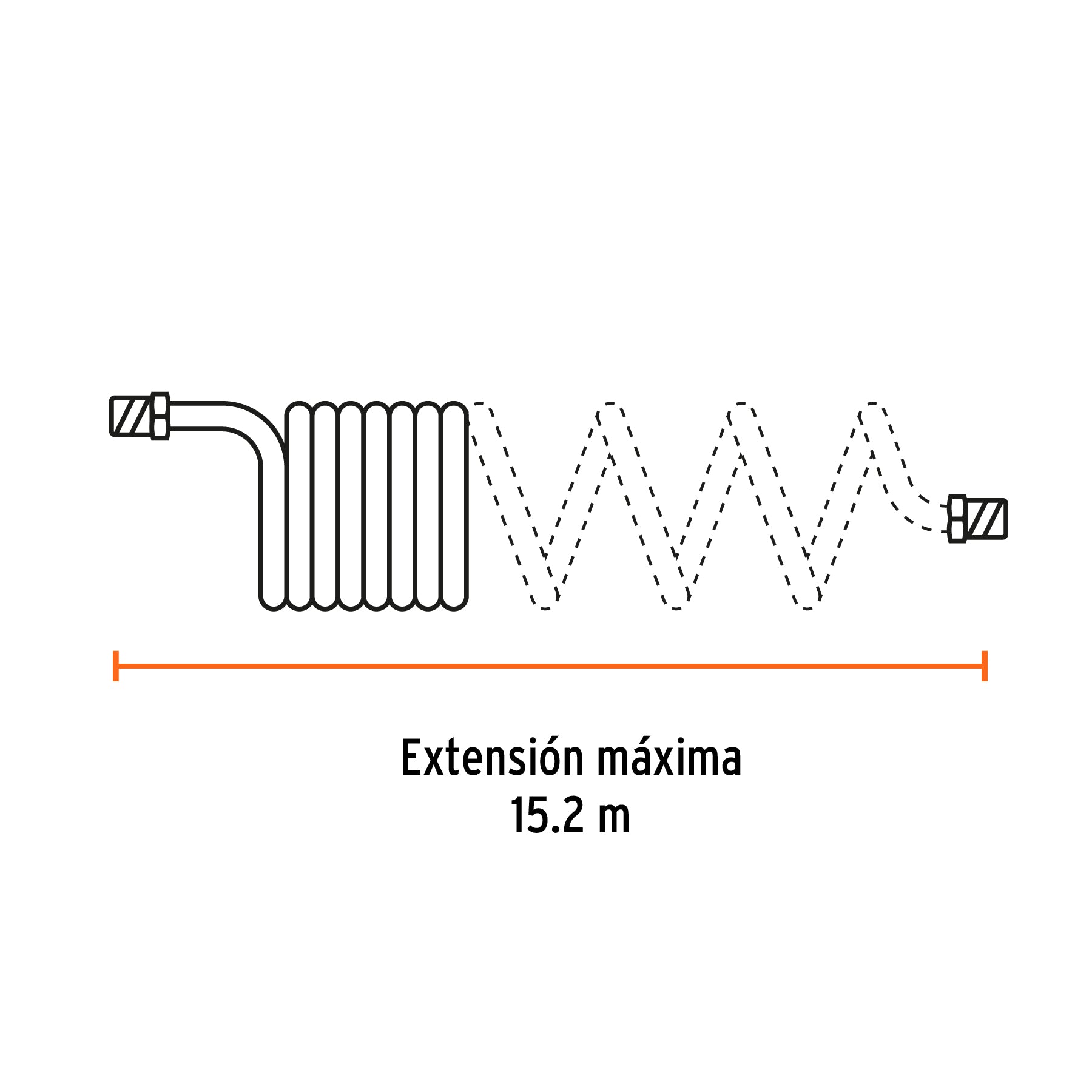 Manguera tipo resorte para compresor, 1/4" x 50 ft
