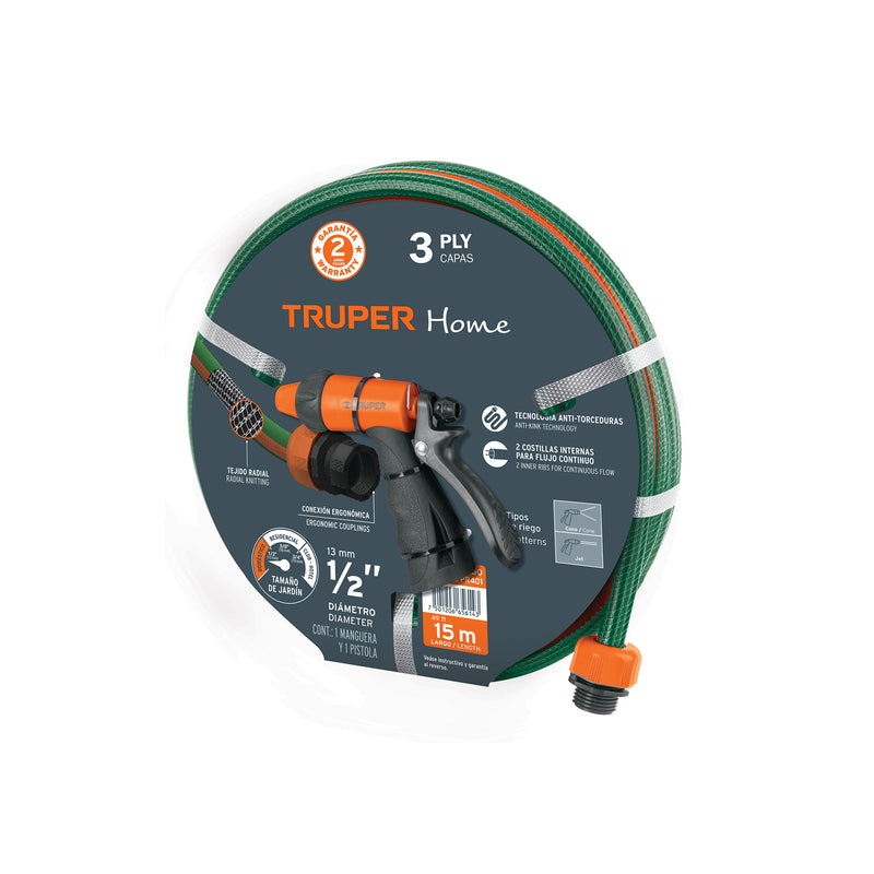 Combo de manguera MAN-15X1/RE y pistola PR-401, 15 m