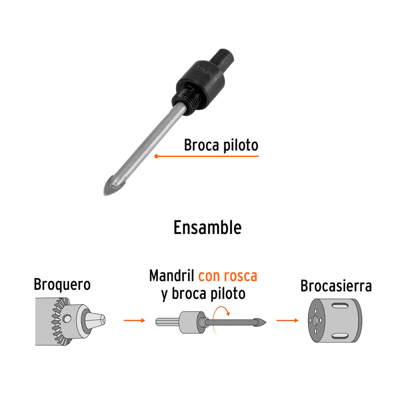 Mandril 3/8' para brocasierra diamante