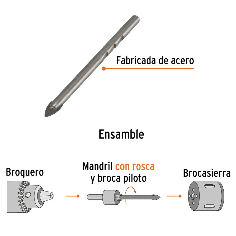 Broca piloto de 1/4' para brocasierras diamante