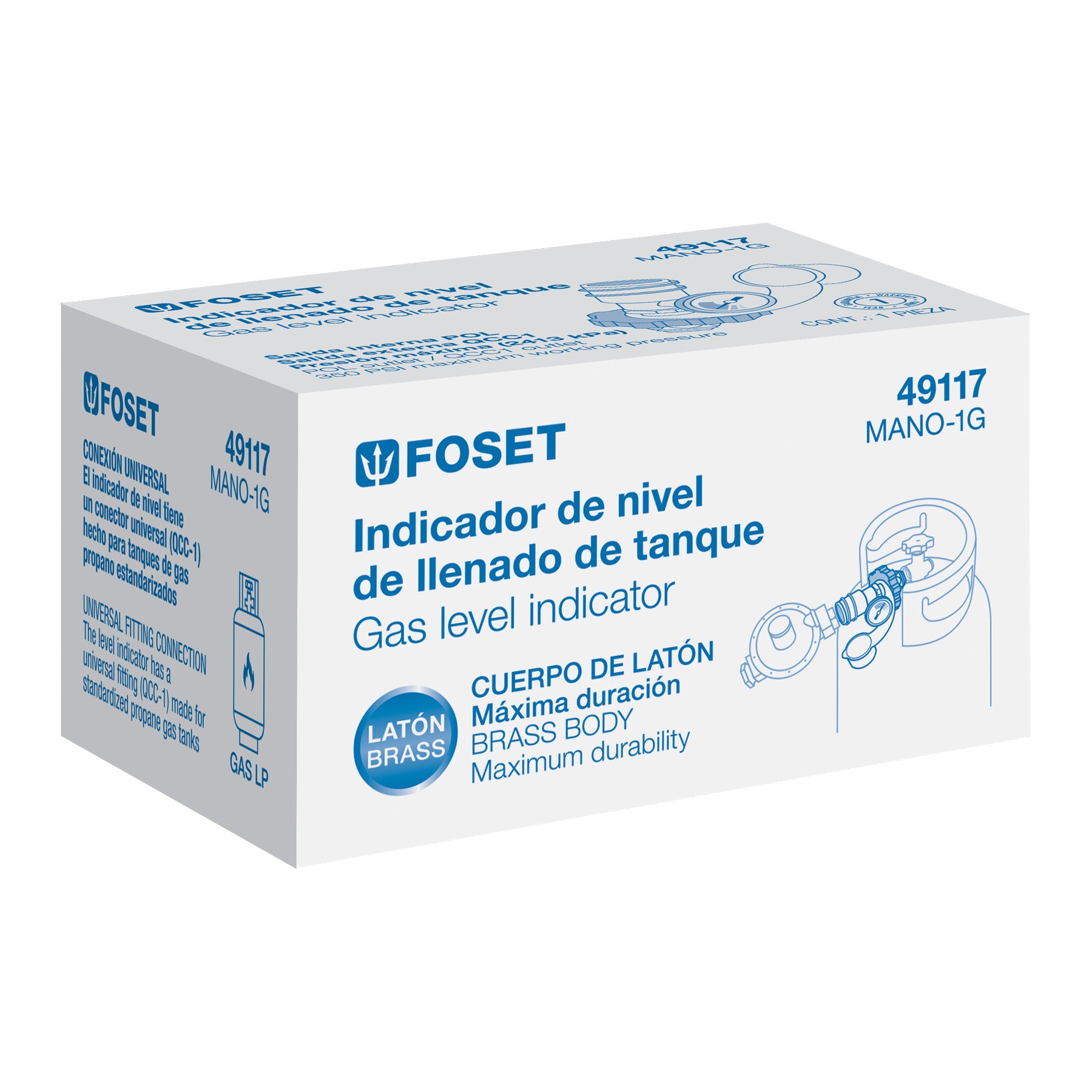 Indicador de nivel de llenado para cilindro de gas, Foset