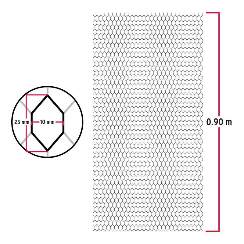 Malla plafón modelo 500, 0.90 X 22 m