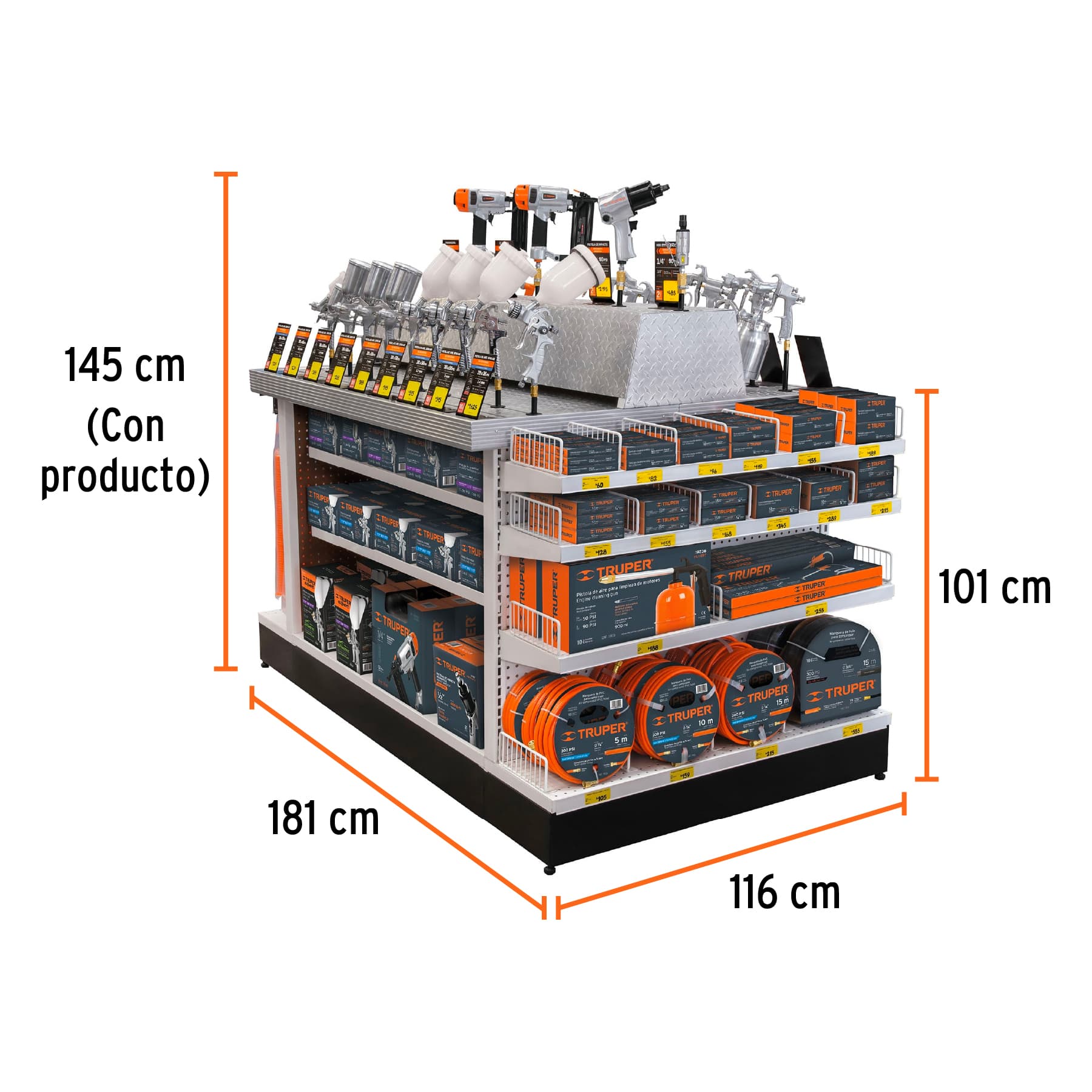 Mueble para pistolas y herramienta neumática