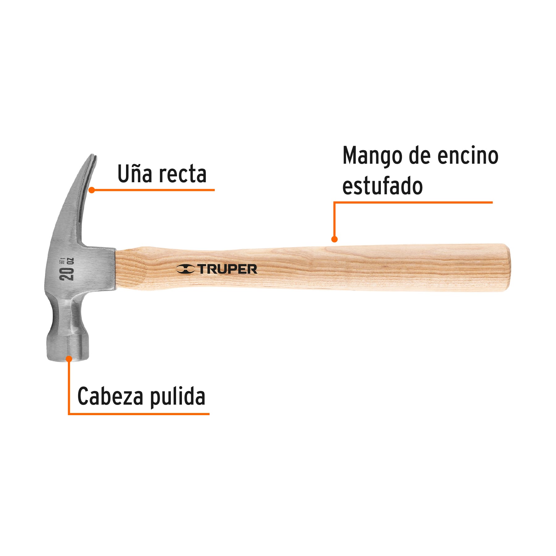 Martillo uña recta 20 oz