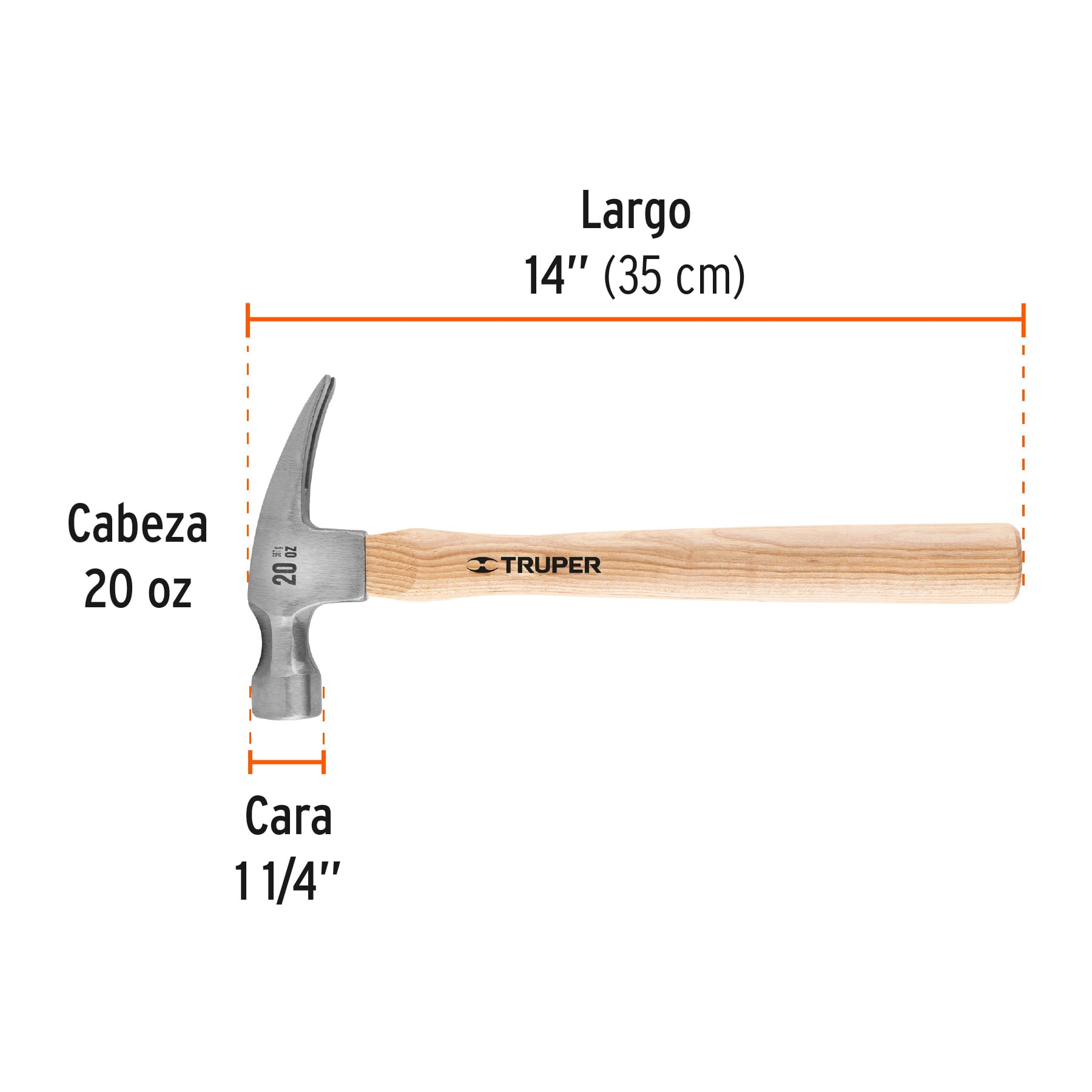 Martillo uña recta 20 oz