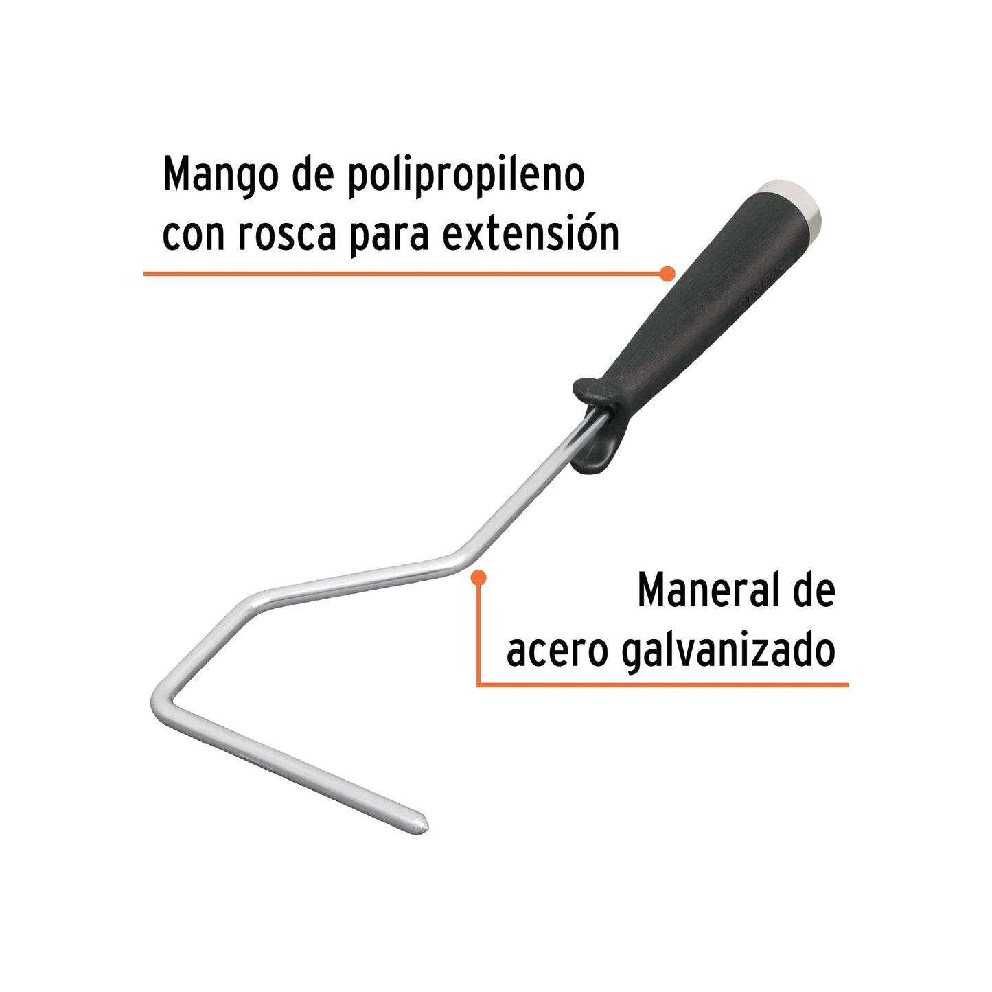 Maneral para mini-rodillo, 4" x 7 mm