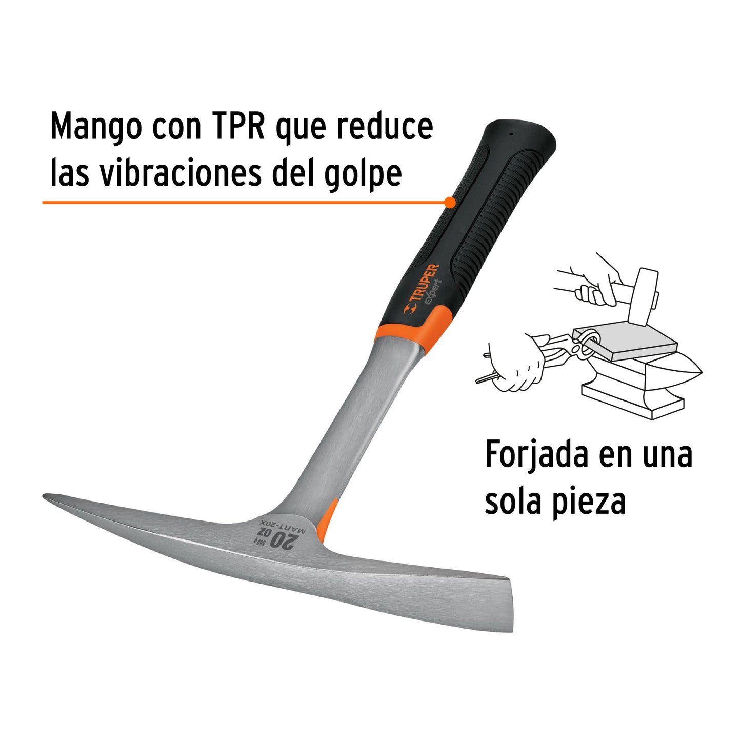 Martelina talacho-pico, 20 oz, mango TPR