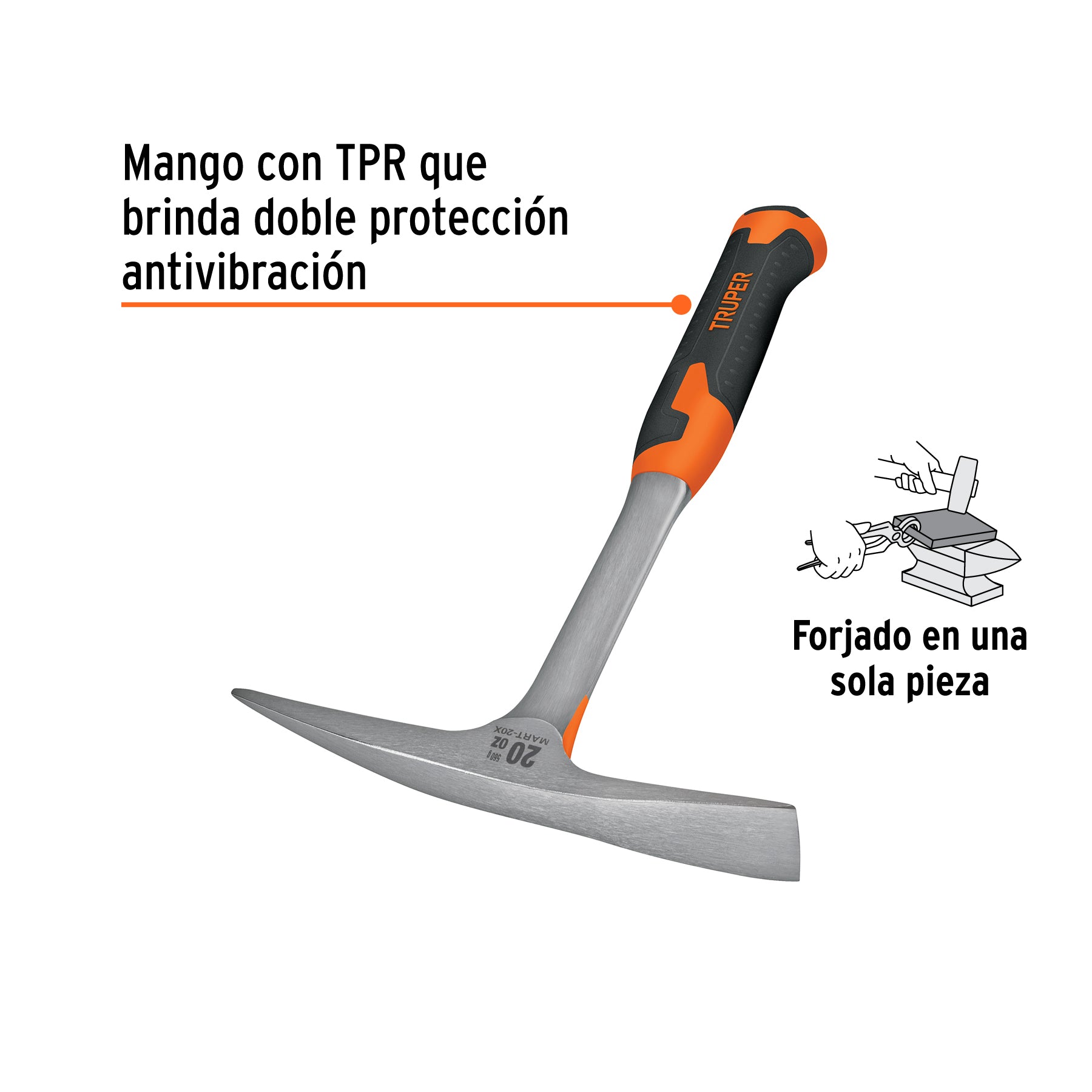 Martelina talacho-pico, 20 oz, mango TPR