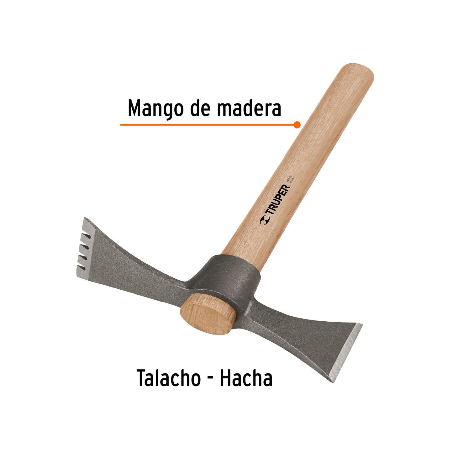Martelina talacho-hacha, con mango