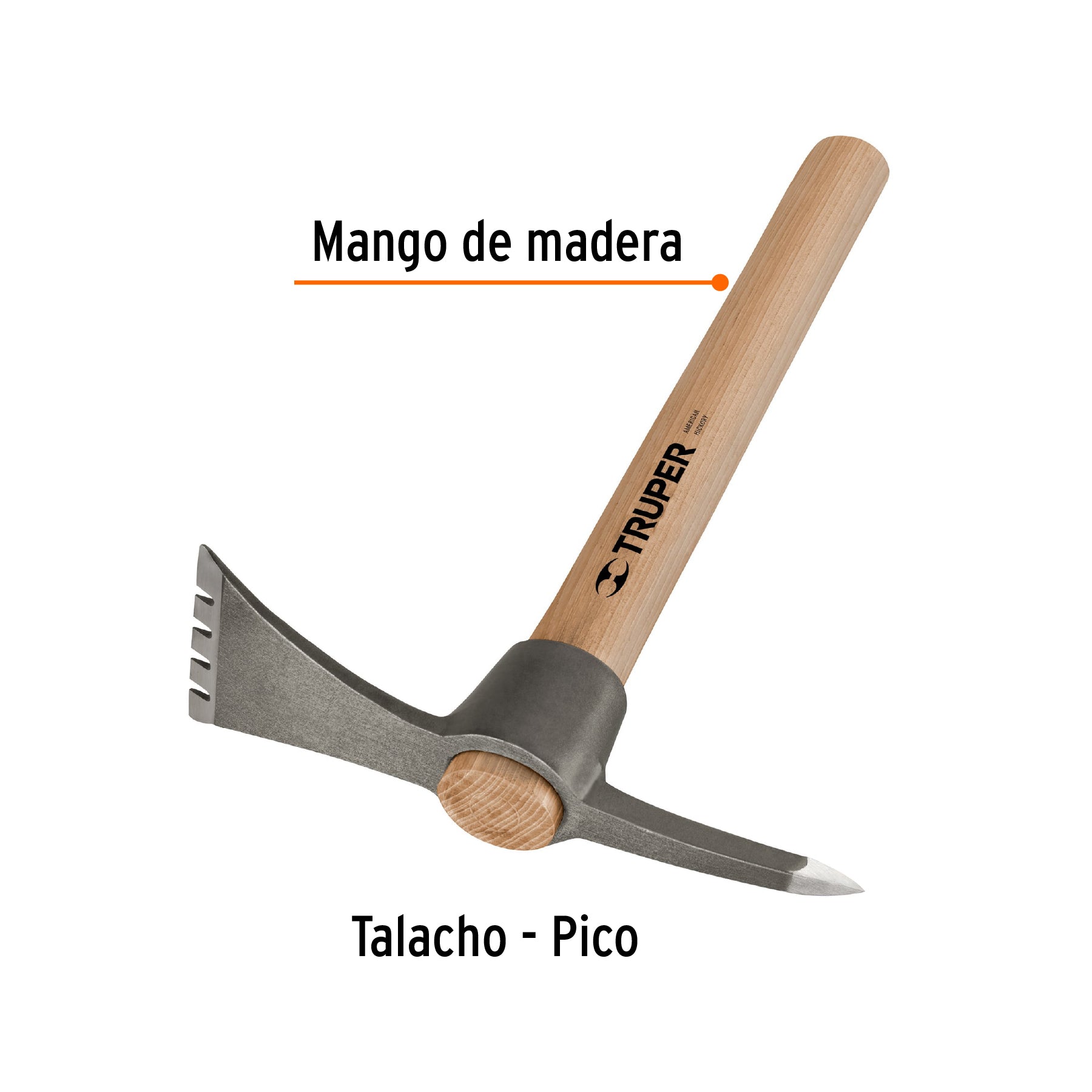Martelina talacho-pico, con mango