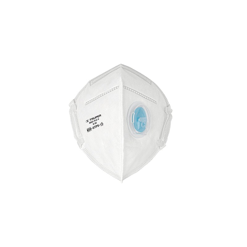 Respirador plegable N95 con válvula para partículas, Truper