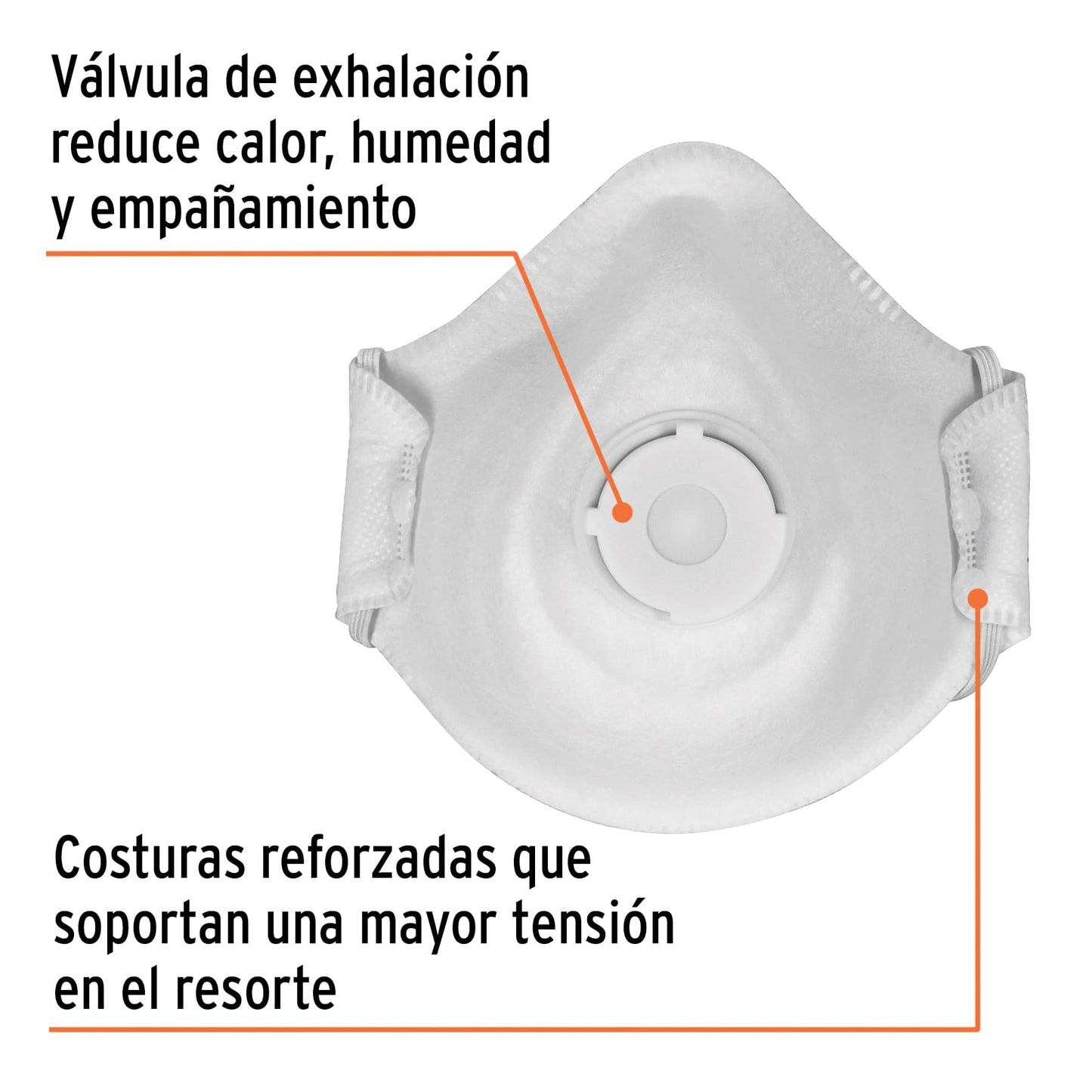 Mascarilla con válvula, para polvos orgánicos