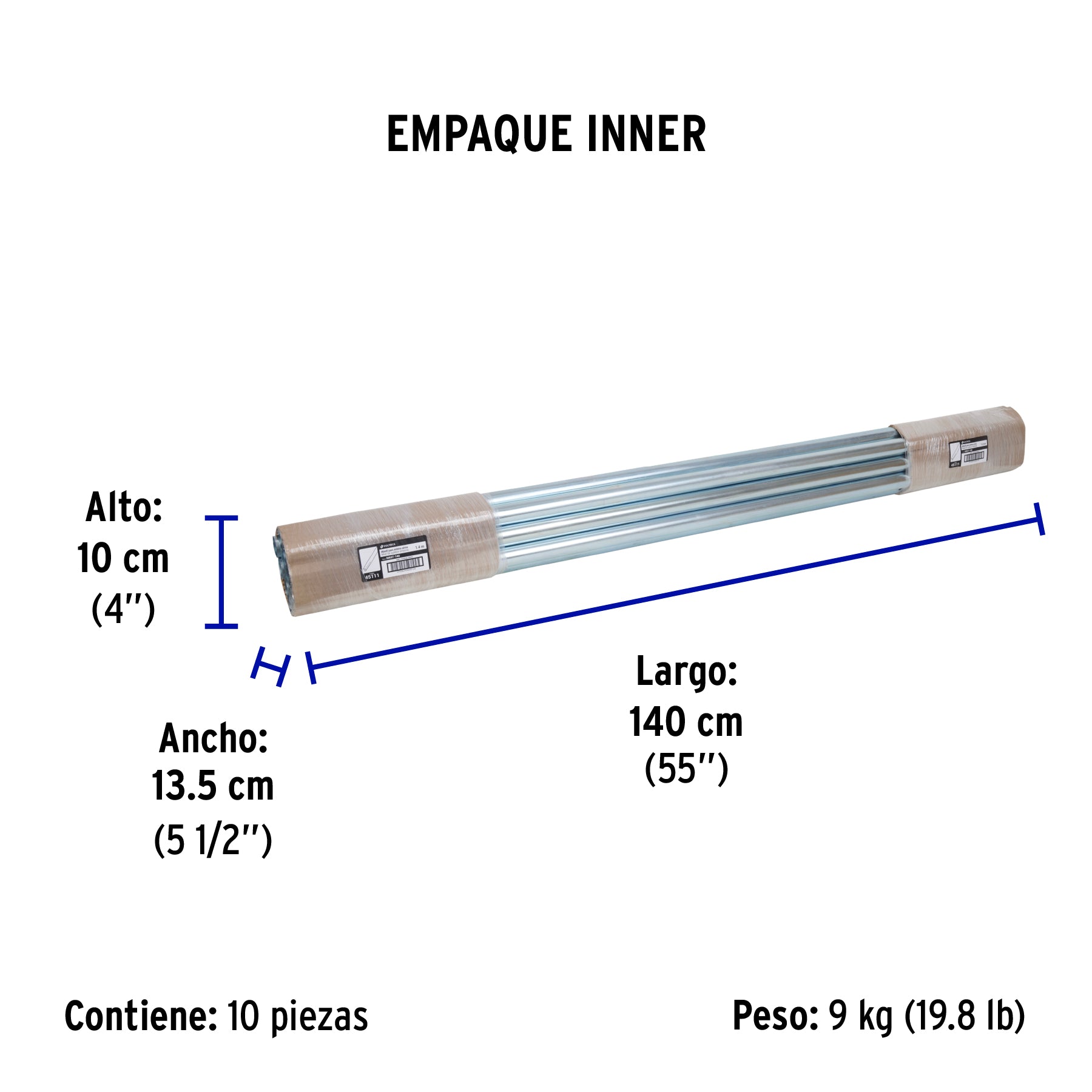 Mástil para antena aérea, 1.4 m