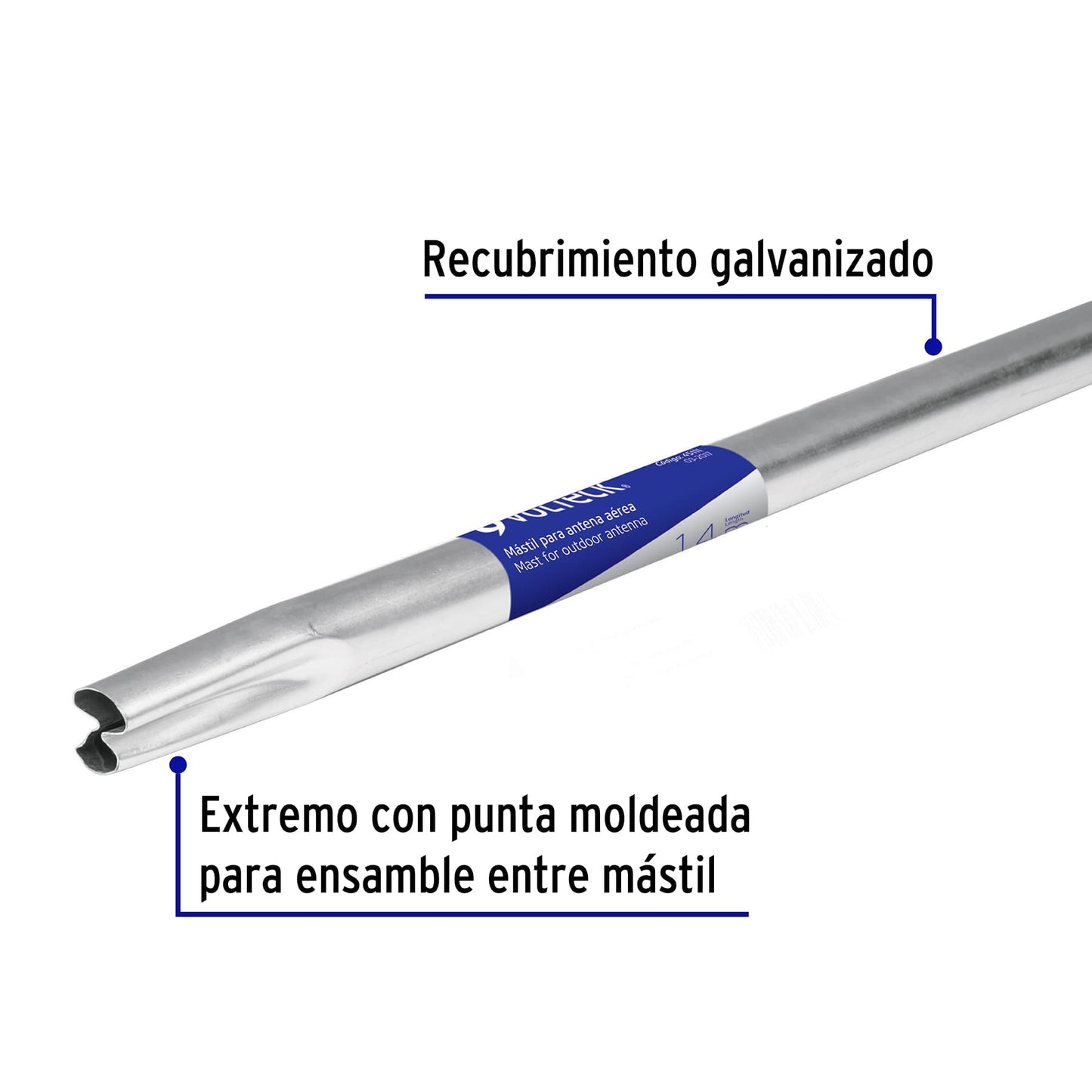 Mástil para antena aérea, 1.4 m