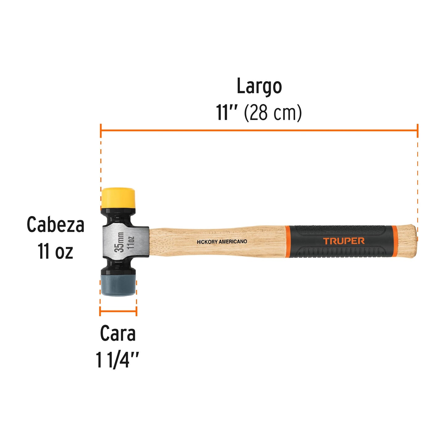 Martillo de caras suaves, 35 mm