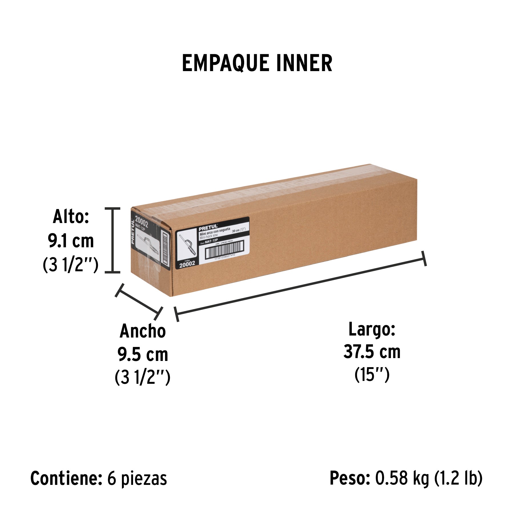 Mini arco de plástico para segueta 12", pretul